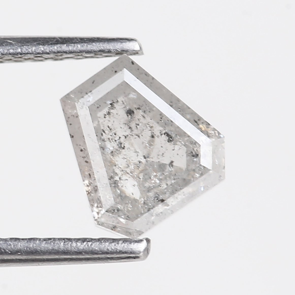 1.14 Carat Natural See Through Diamond Coffin Shape Salt and Pepper Stone 6.37 MM