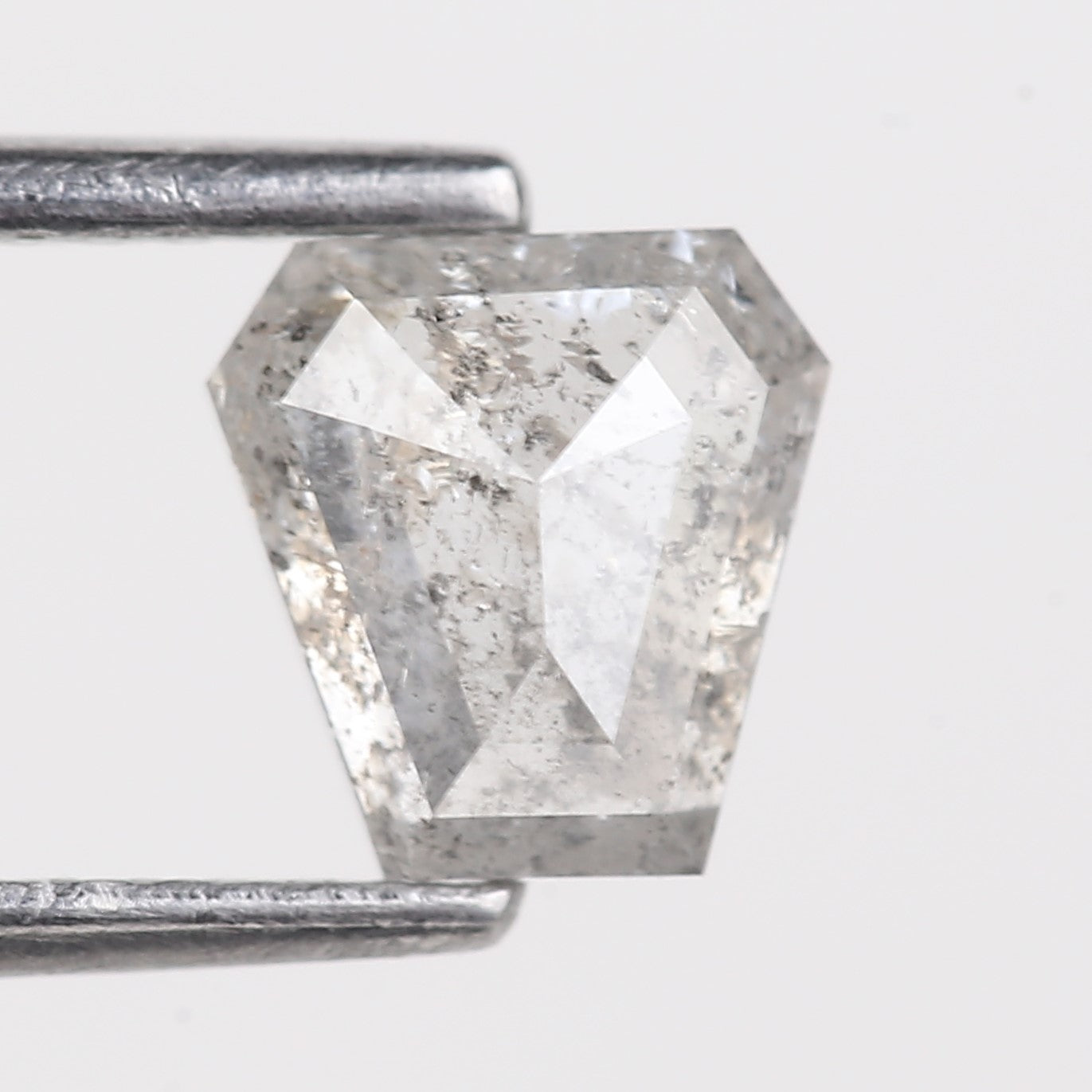 1.14 Carat Natural See Through Diamond Coffin Shape Salt and Pepper Stone 6.37 MM