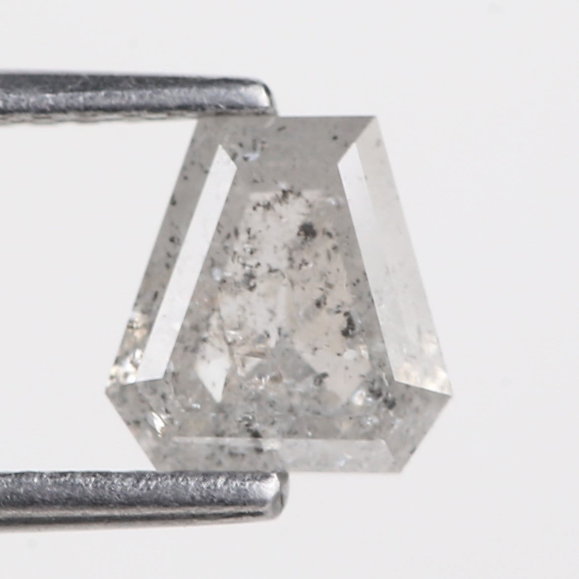 1.14 Carat Natural See Through Diamond Coffin Shape Salt and Pepper Stone 6.37 MM