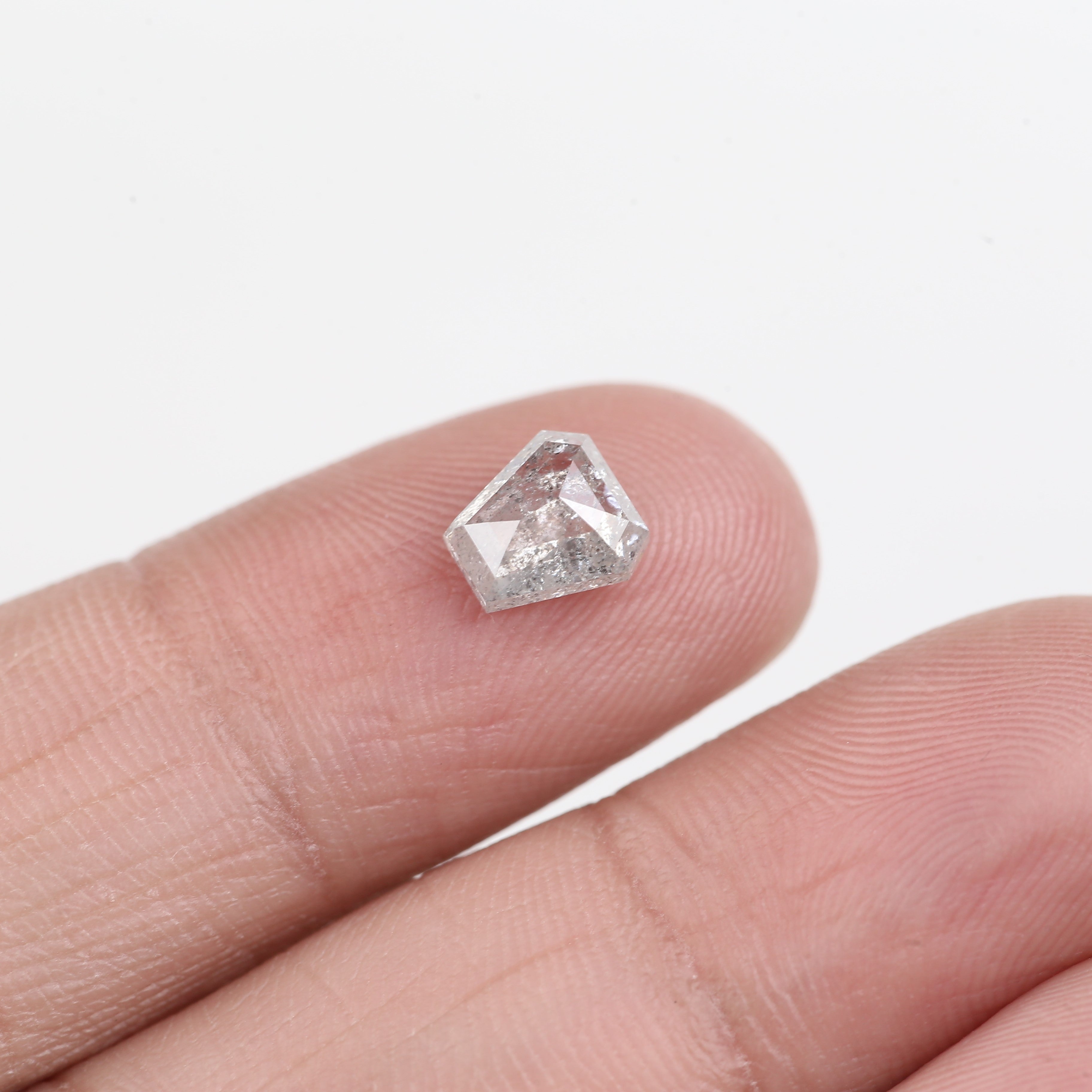 1.14 Carat Natural See Through Diamond Coffin Shape Salt and Pepper Stone 6.37 MM