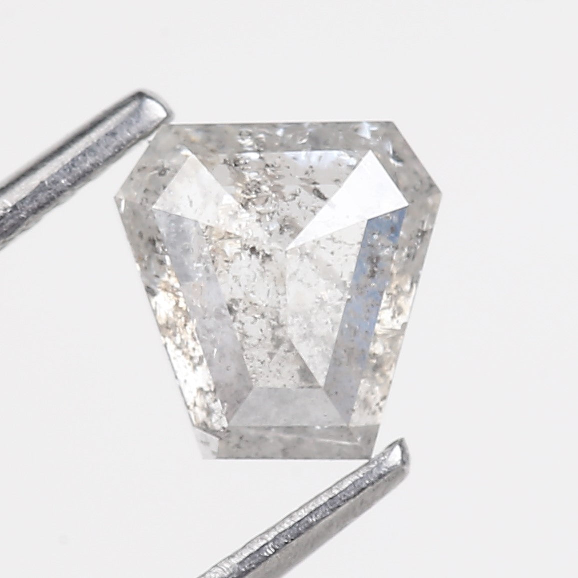 1.14 Carat Natural See Through Diamond Coffin Shape Salt and Pepper Stone 6.37 MM