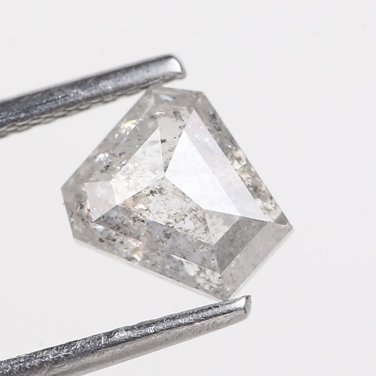 1.14 Carat Natural See Through Diamond Coffin Shape Salt and Pepper Stone 6.37 MM