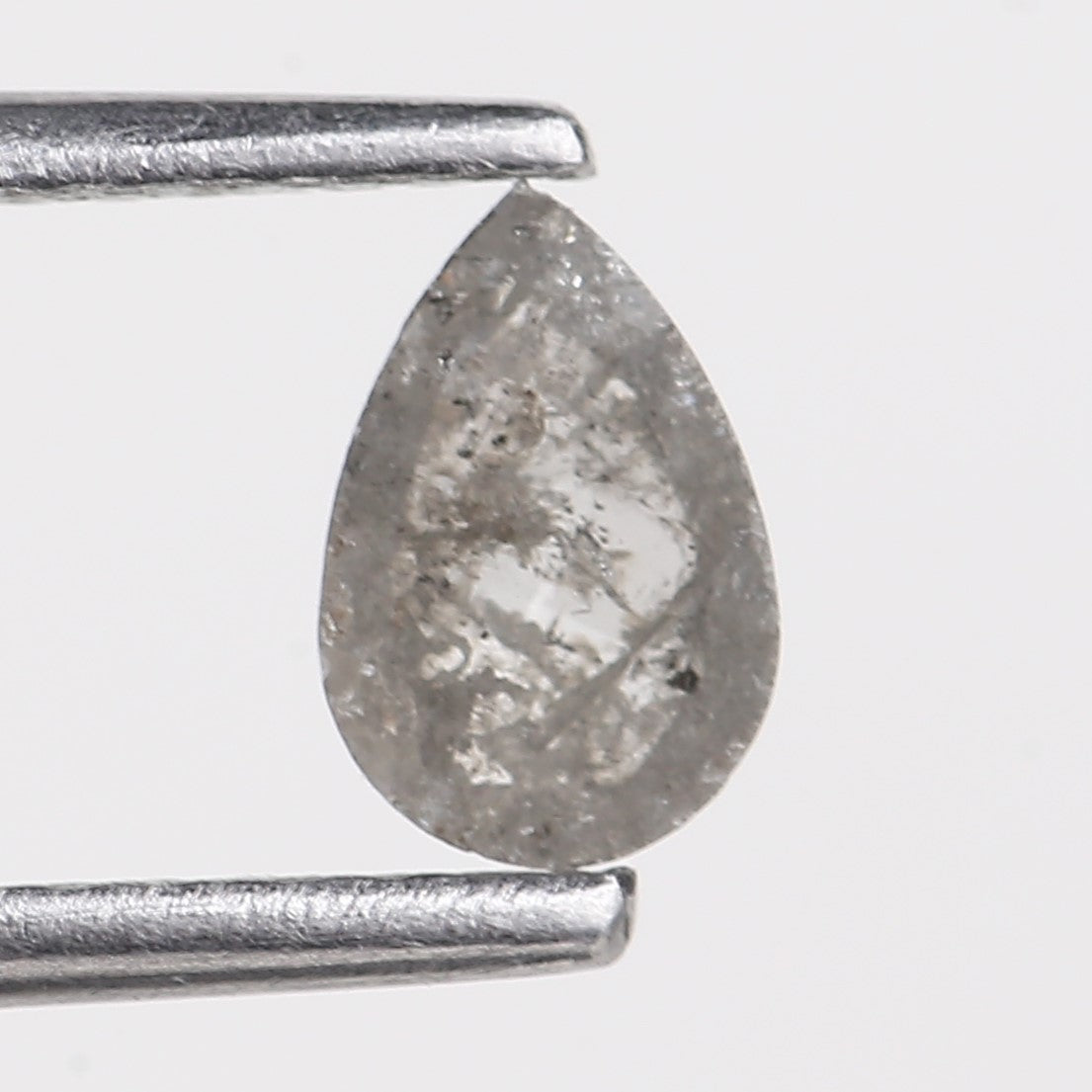 0.45 Carat Natural Grey Pear Cut Salt and Pepper Loose Diamond 6.07 MM