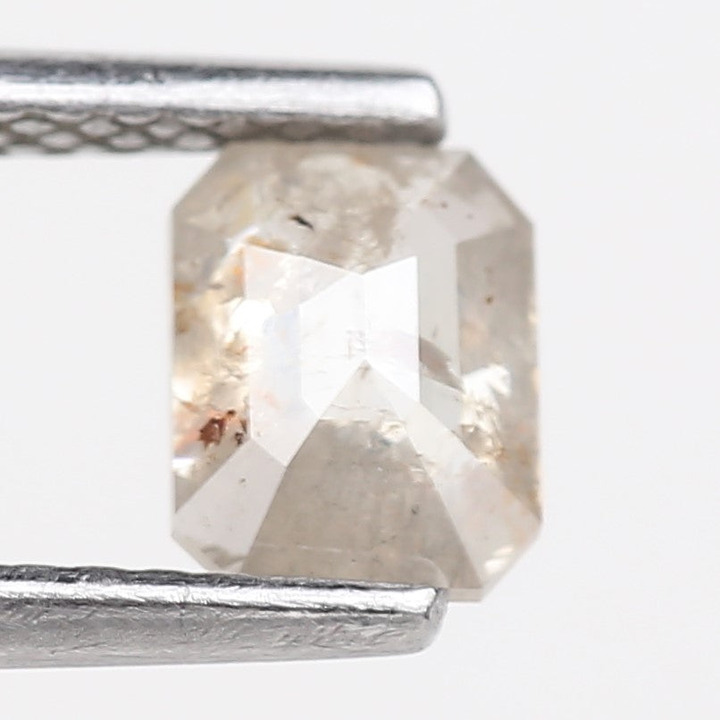 0.70 Carat Natural Salt and Pepper Diamond Emerald Cut 5.7 MM