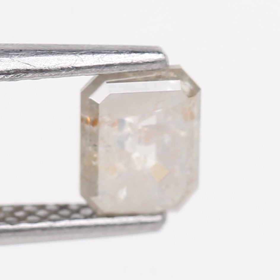 0.70 Carat Natural Salt and Pepper Diamond Emerald Cut 5.7 MM