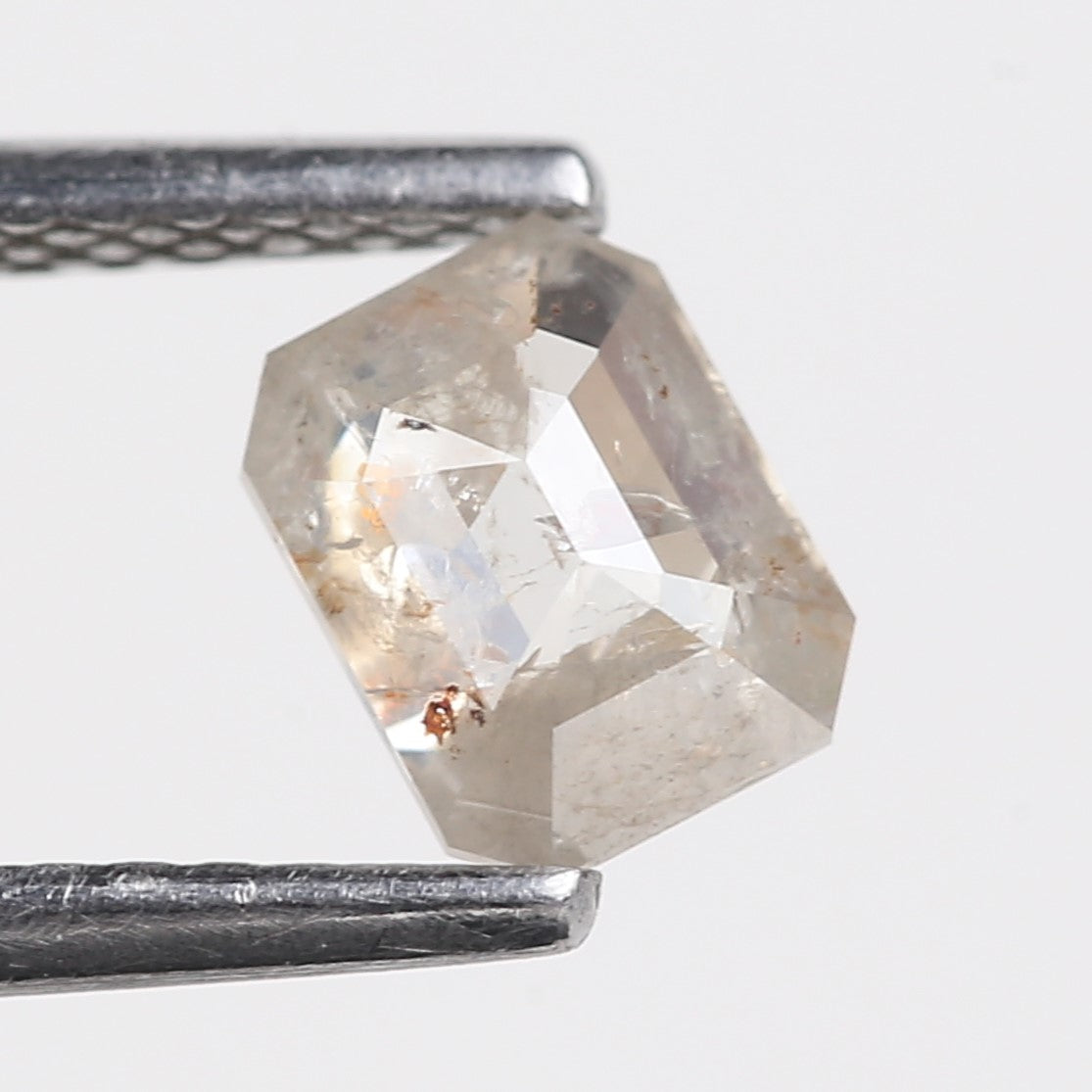 0.70 Carat Natural Salt and Pepper Diamond Emerald Cut 5.7 MM