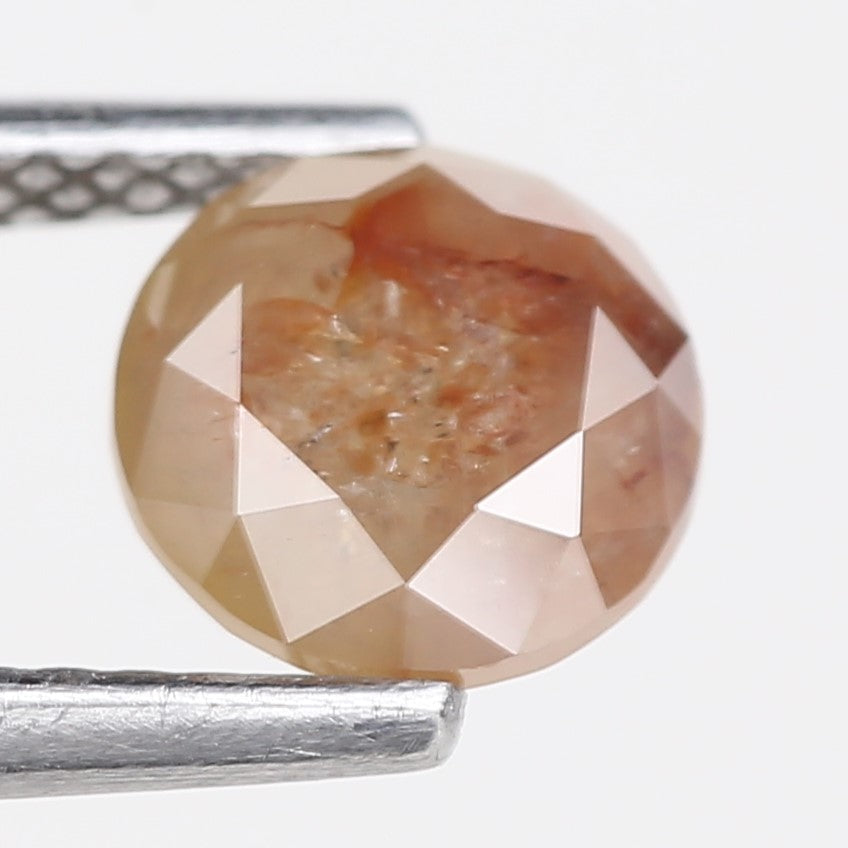 1.21 Carat Round Cut Salt and Pepper Orange Diamond 6.27 MM