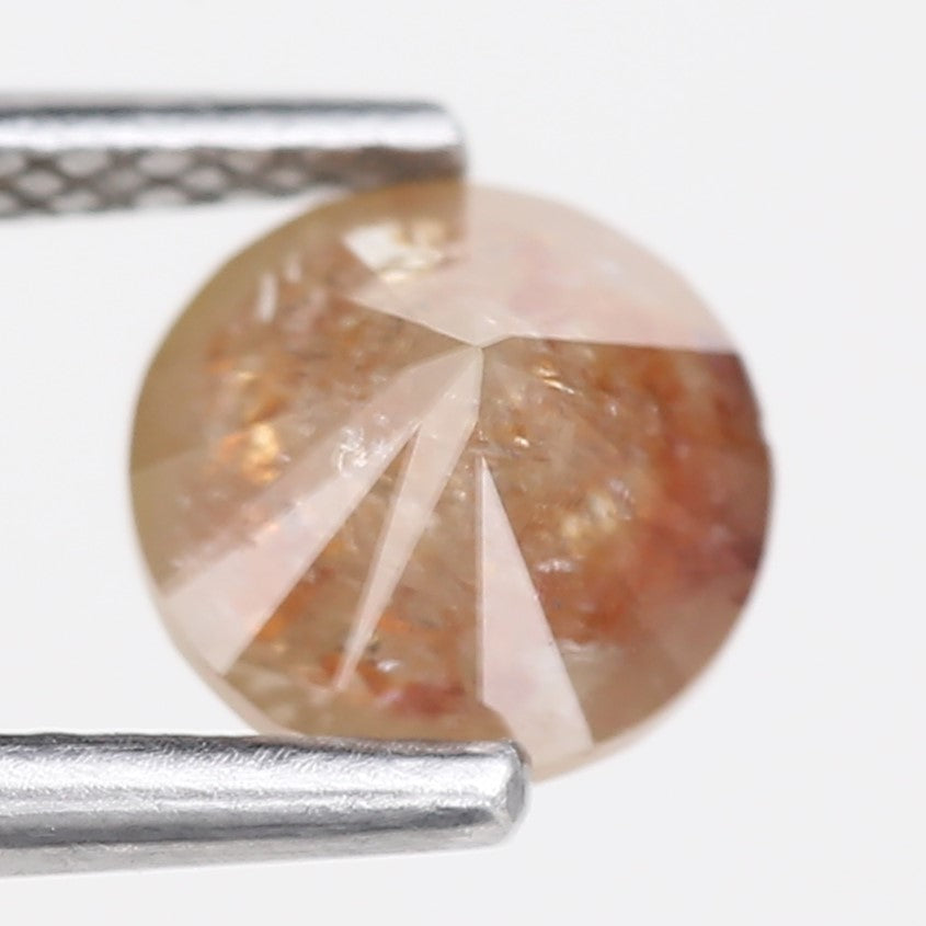 1.21 Carat Round Cut Salt and Pepper Orange Diamond 6.27 MM