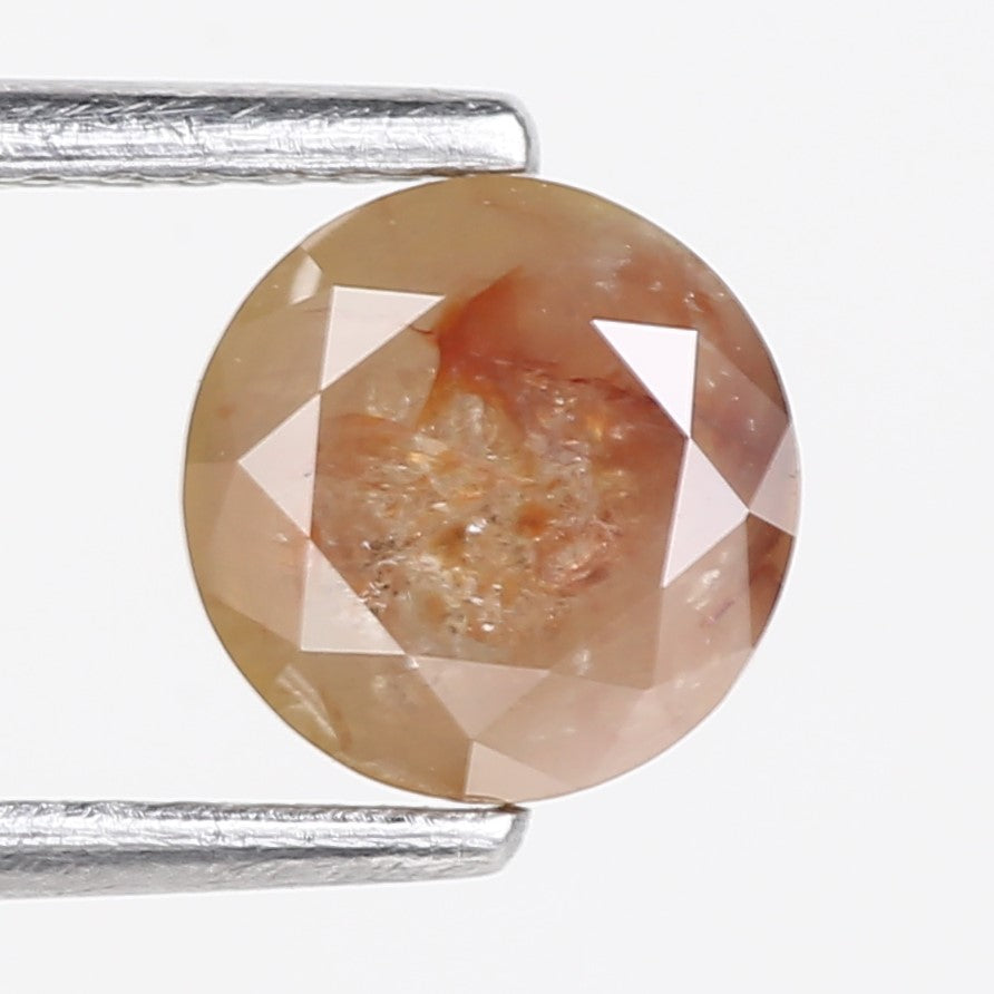 1.21 Carat Round Cut Salt and Pepper Orange Diamond 6.27 MM