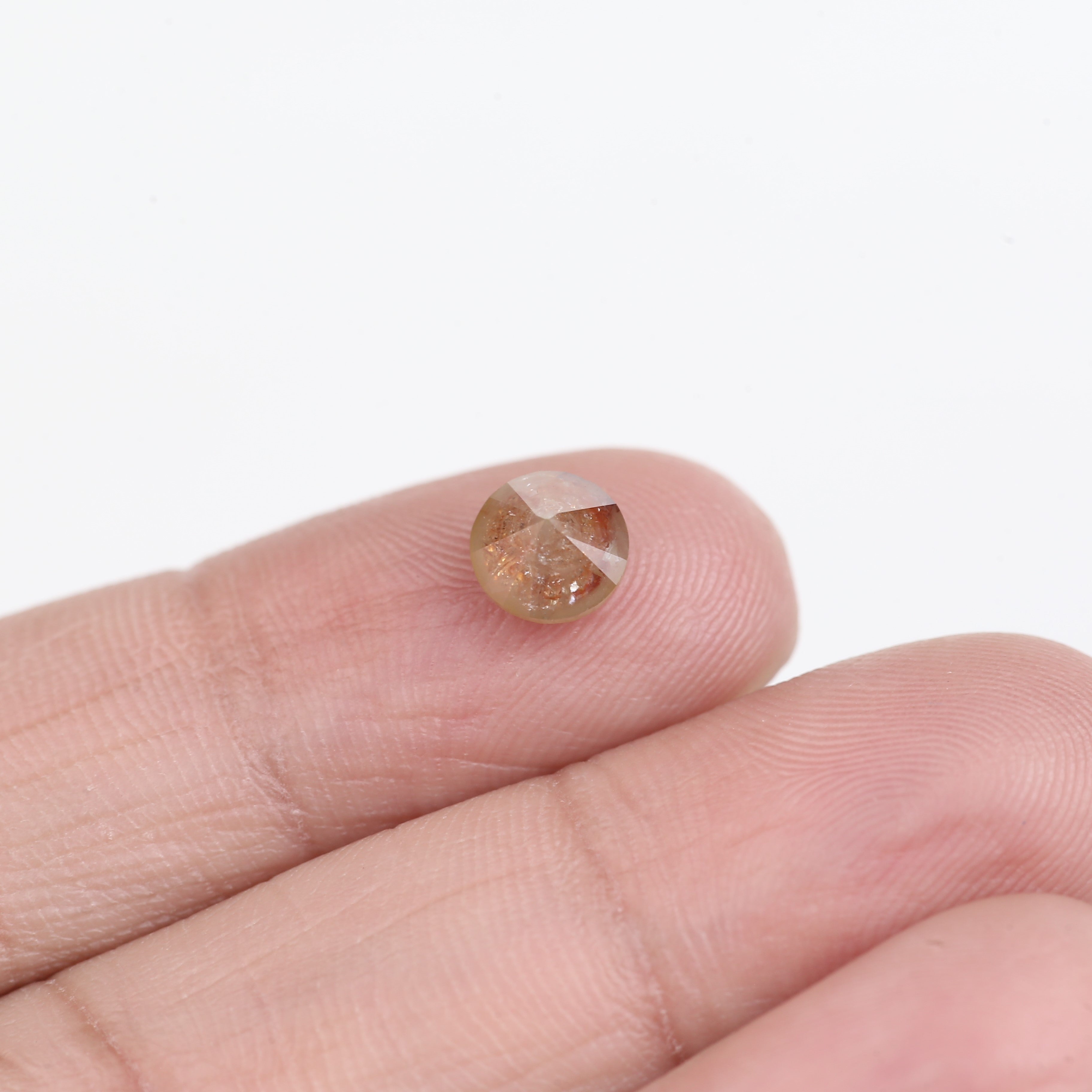 1.21 Carat Round Cut Salt and Pepper Orange Diamond 6.27 MM