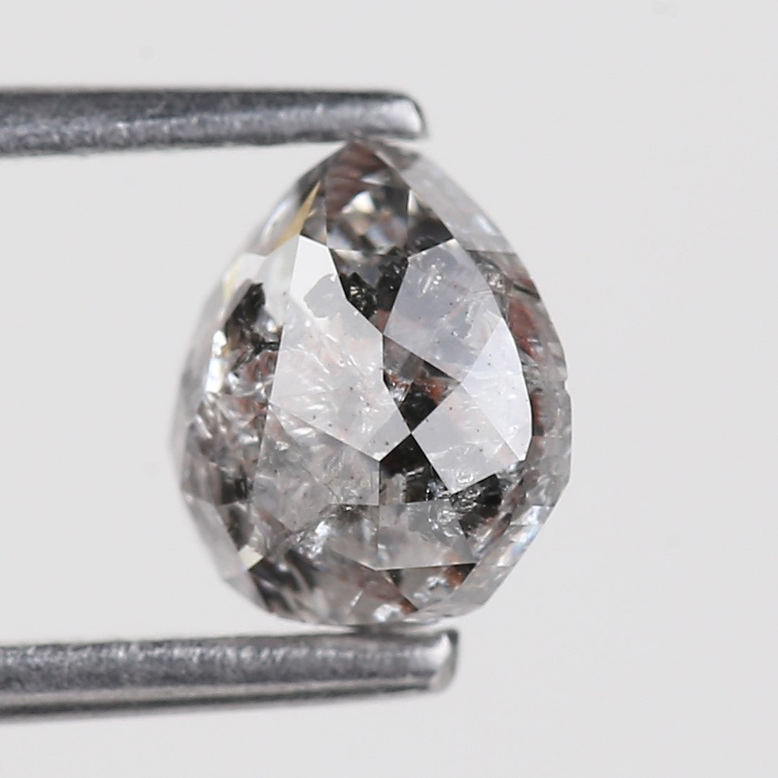 1.14 Carat Pear Shaped Natural Loose Salty Pepper Diamonds 6.30 MM