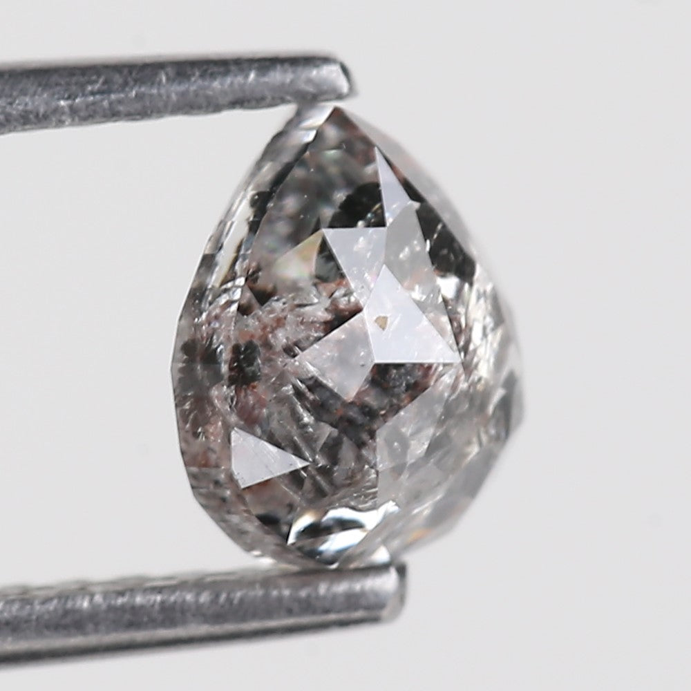 1.14 Carat Pear Shaped Natural Loose Salty Pepper Diamonds 6.30 MM