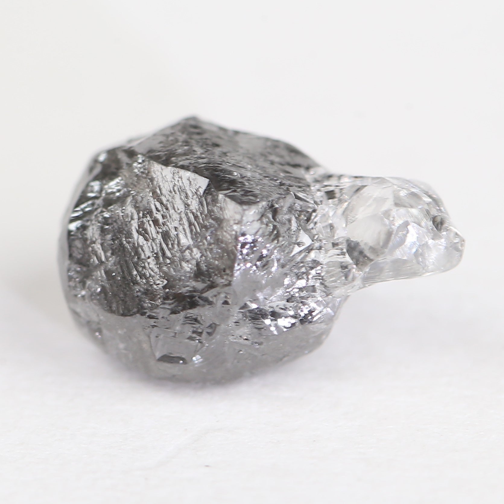 5.49 Carat Natural Rough Uncut Gray Translucent Raw Diamond 12 MM