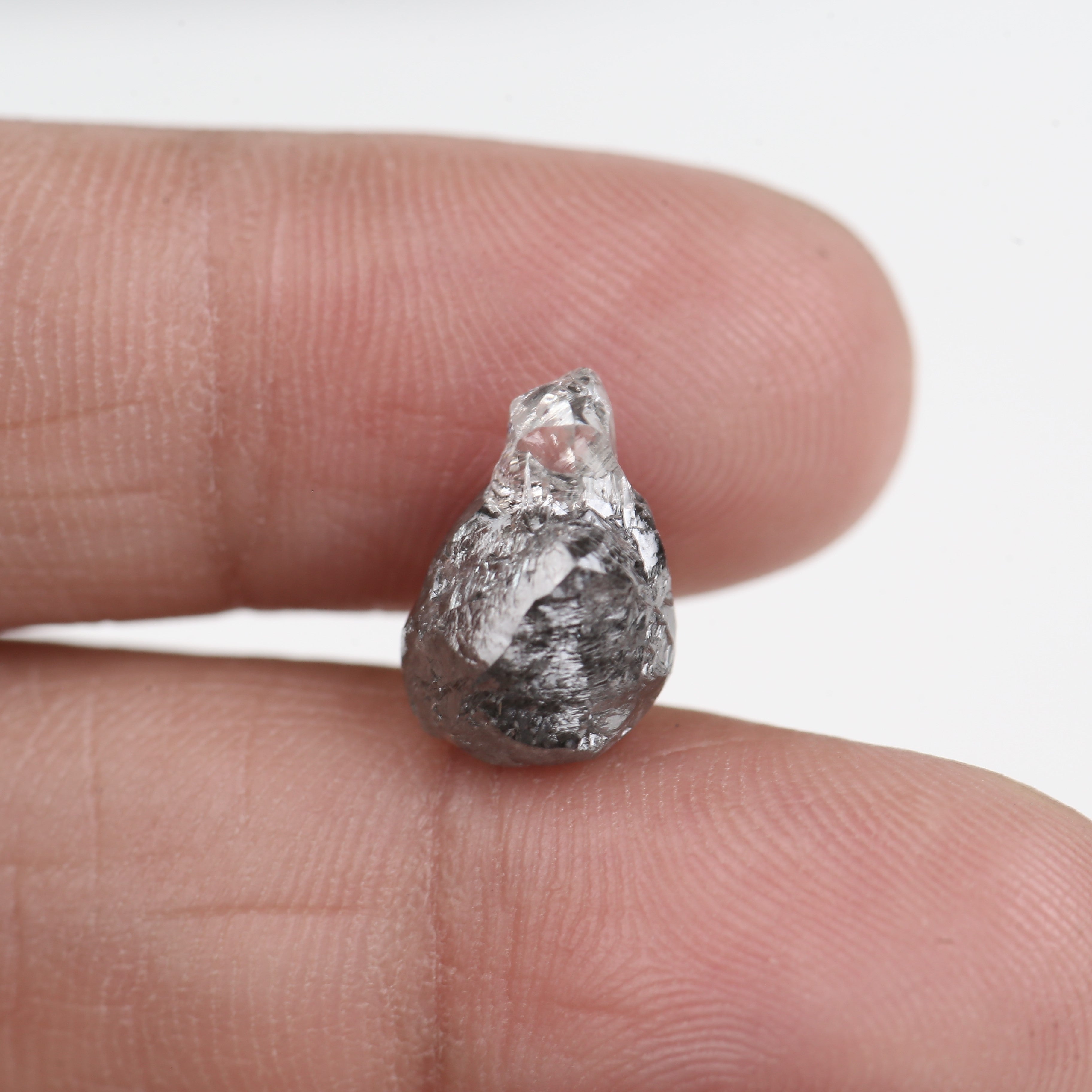 5.49 Carat Natural Rough Uncut Gray Translucent Raw Diamond 12 MM