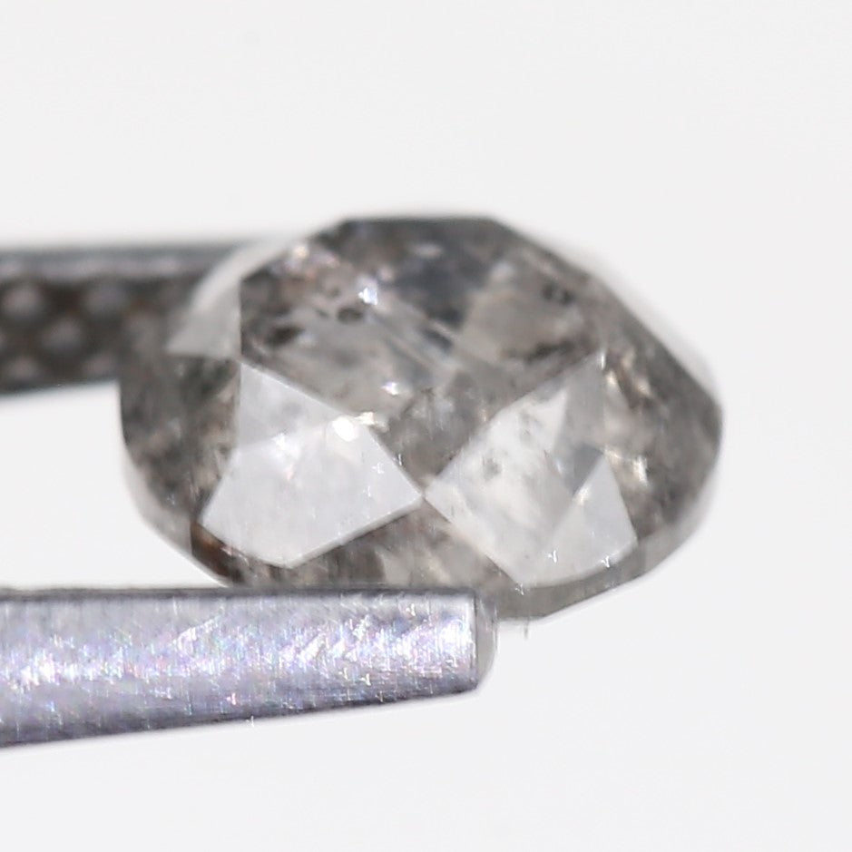 1.08 Carat Natural Gray Salt And Pepper Round Cut Diamond 6.03 MM