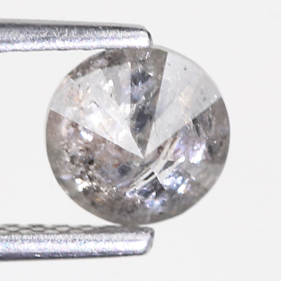 1.08 Carat Natural Gray Salt And Pepper Round Cut Diamond 6.03 MM