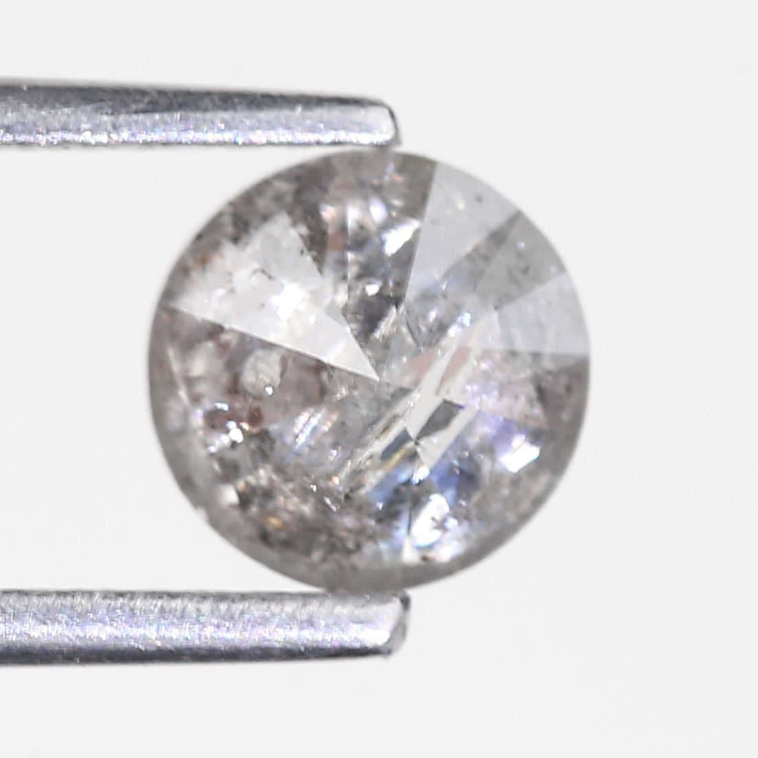 1.08 Carat Natural Gray Salt And Pepper Round Cut Diamond 6.03 MM