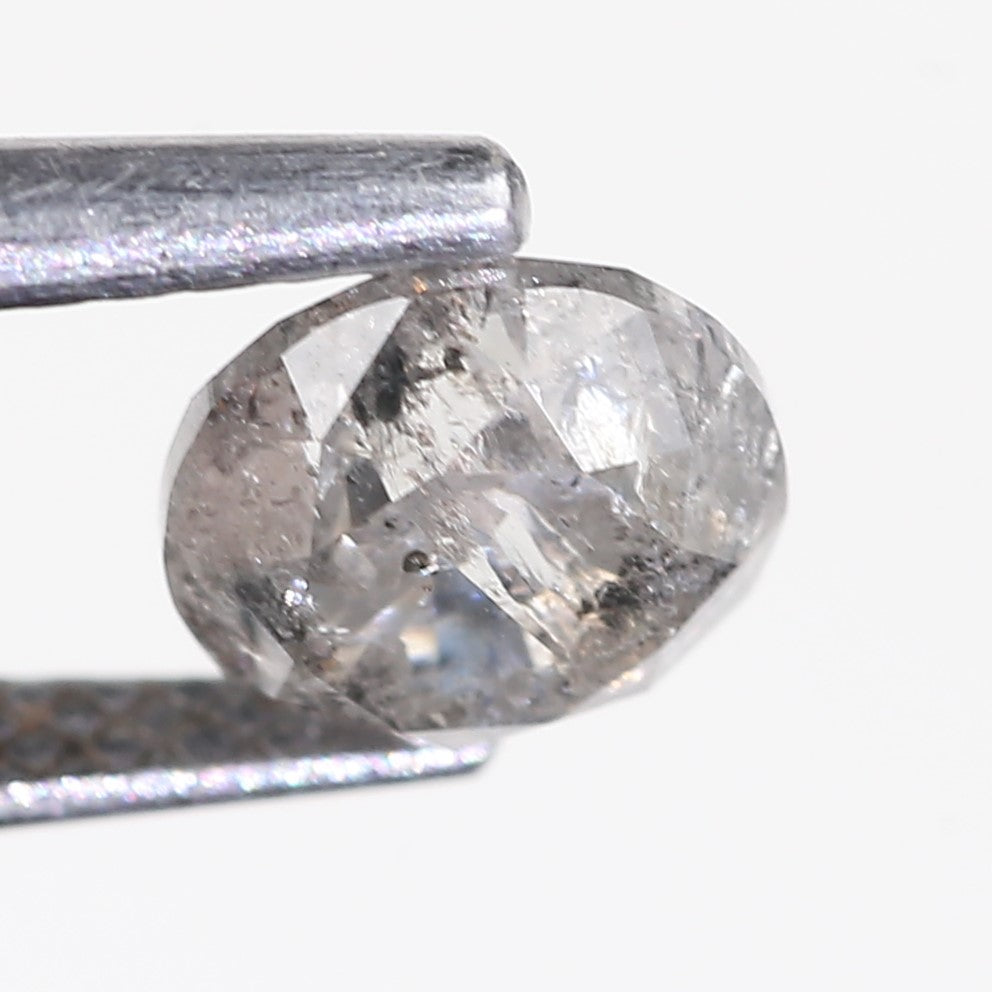1.08 Carat Natural Gray Salt And Pepper Round Cut Diamond 6.03 MM