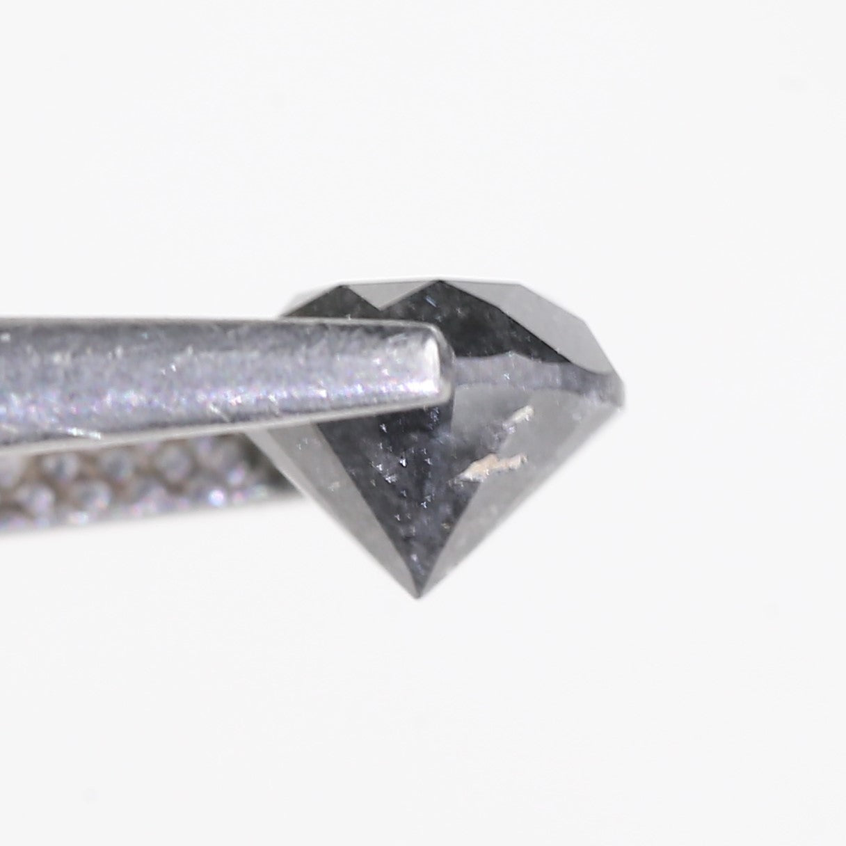 0.99 Carat Natural Round Cut Gray Salt And Pepper Diamond 5.74 MM