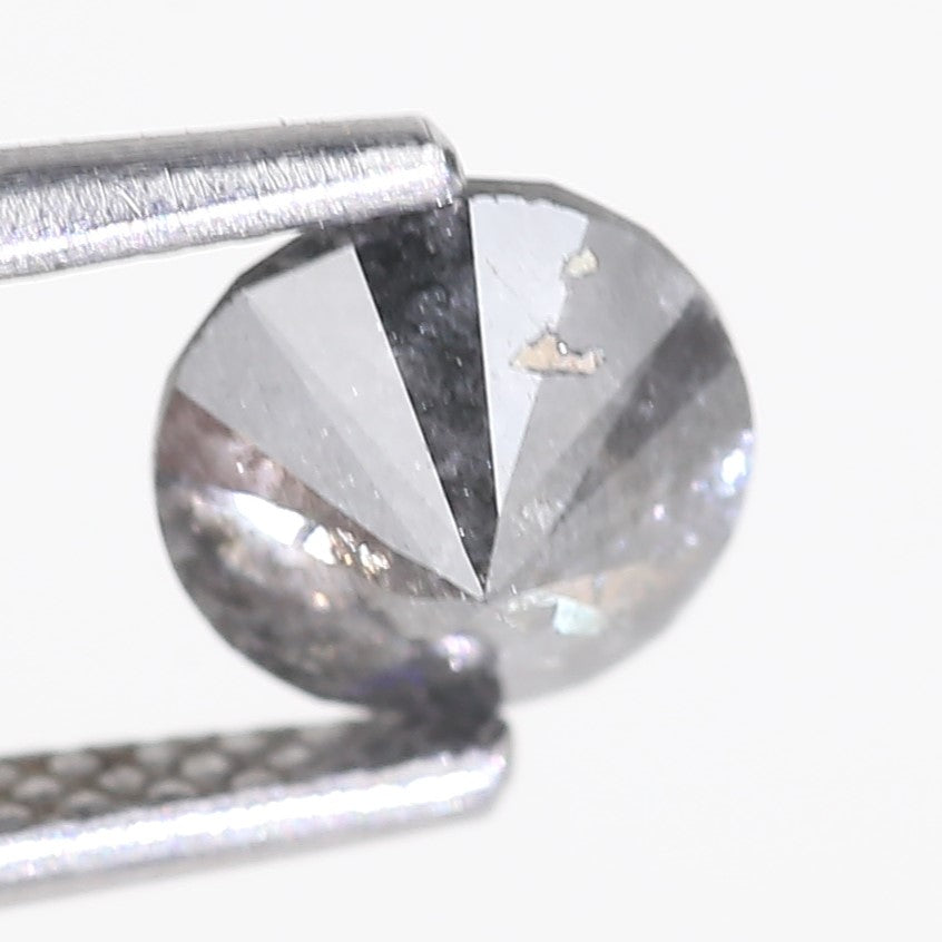 0.99 Carat Natural Round Cut Gray Salt And Pepper Diamond 5.74 MM