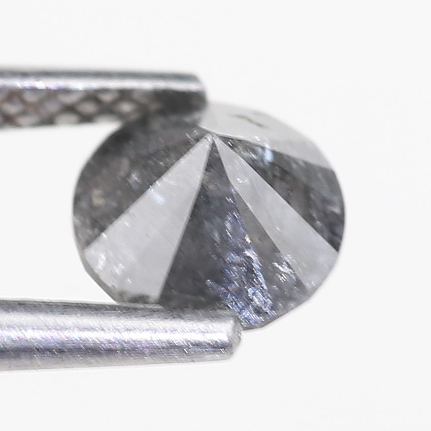 0.99 Carat Natural Round Cut Gray Salt And Pepper Diamond 5.74 MM