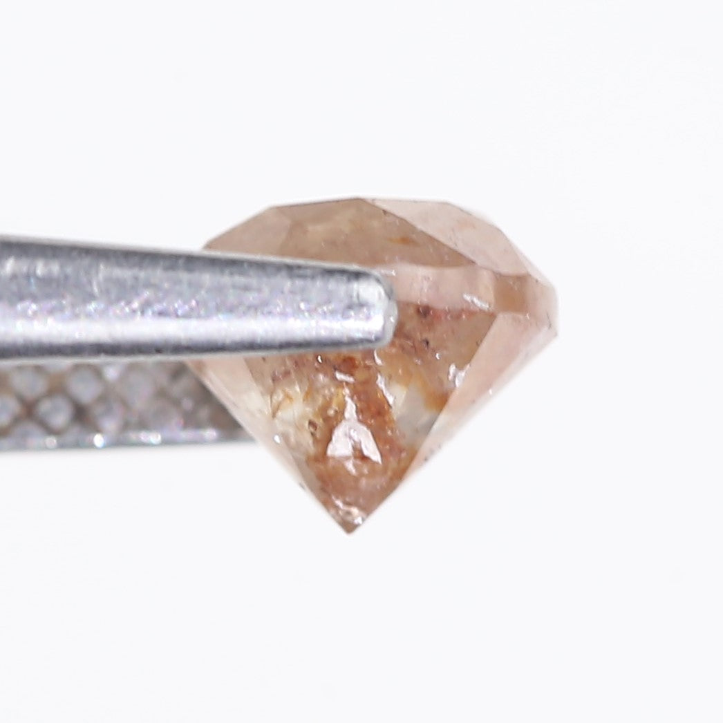 1.17 Carat Natural Salt And Pepper Round Cut Orange Diamond 5.90 MM