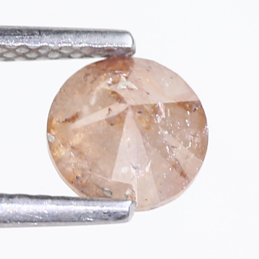 1.17 Carat Natural Salt And Pepper Round Cut Orange Diamond 5.90 MM