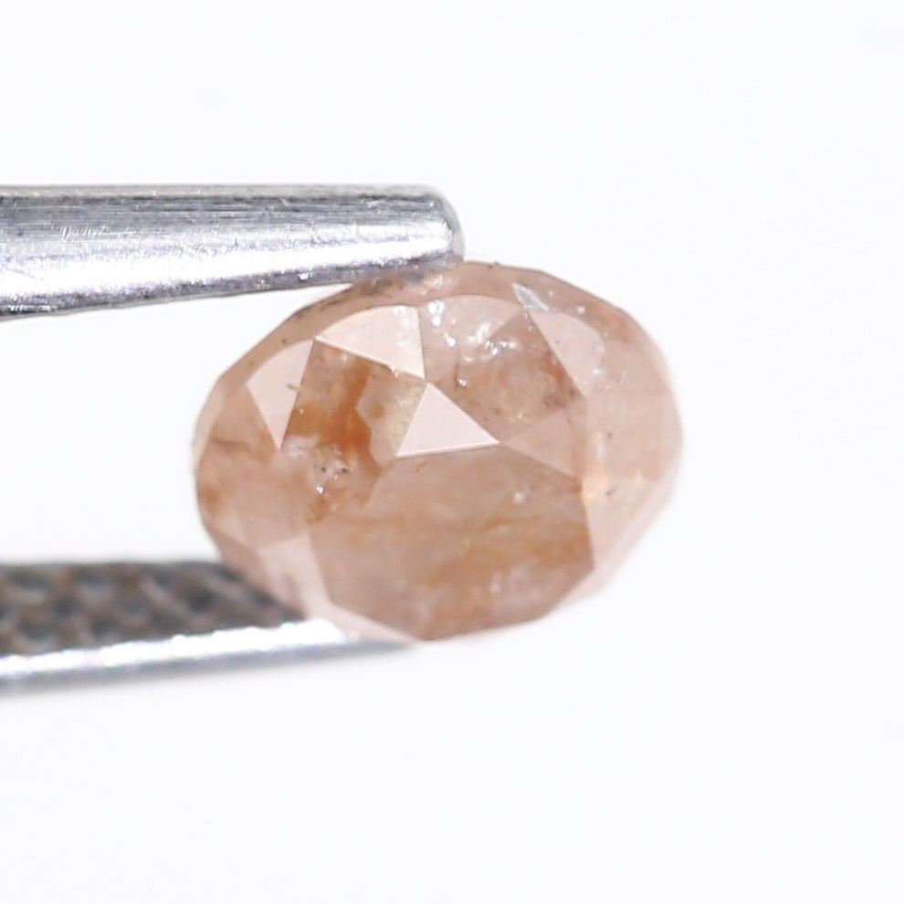 1.17 Carat Natural Salt And Pepper Round Cut Orange Diamond 5.90 MM