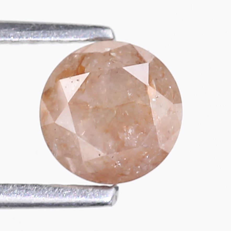 1.17 Carat Natural Salt And Pepper Round Cut Orange Diamond 5.90 MM