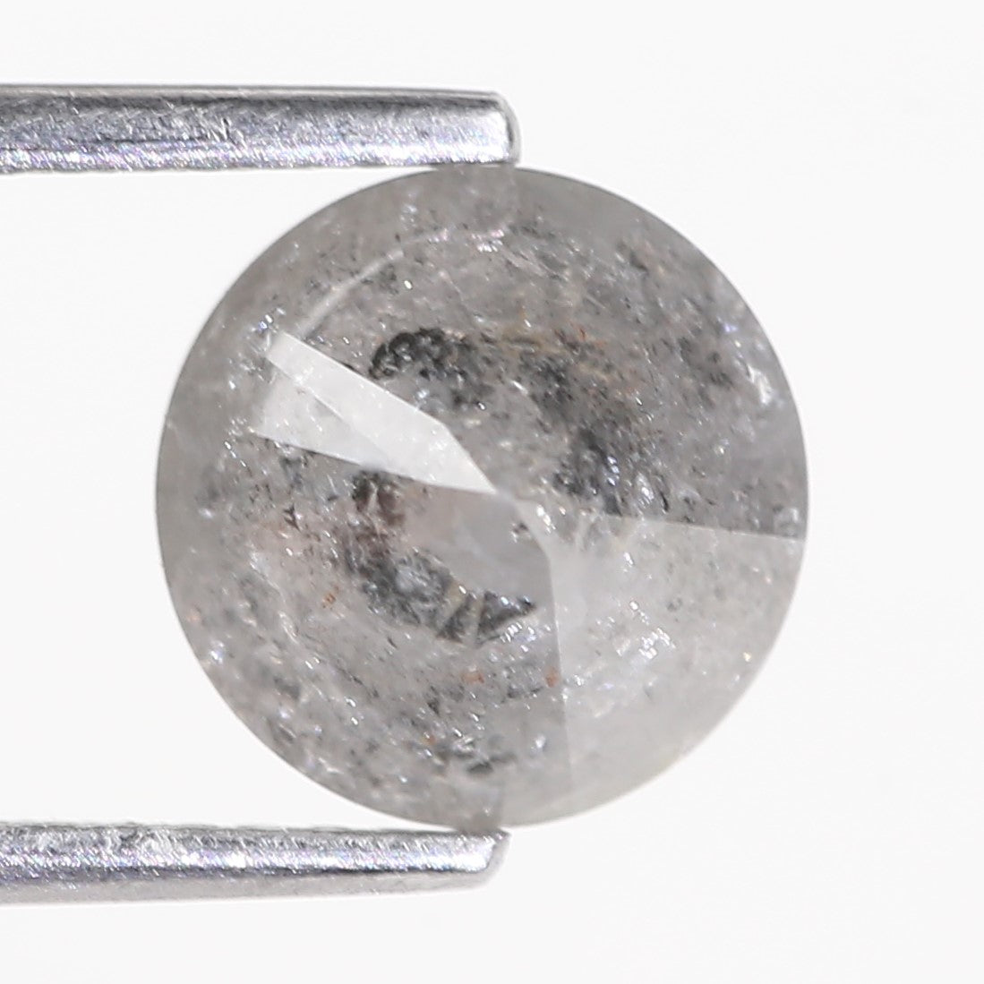 2.48 Carat Natural Salt And Pepper Round Cut Gray Diamond 7.92 MM
