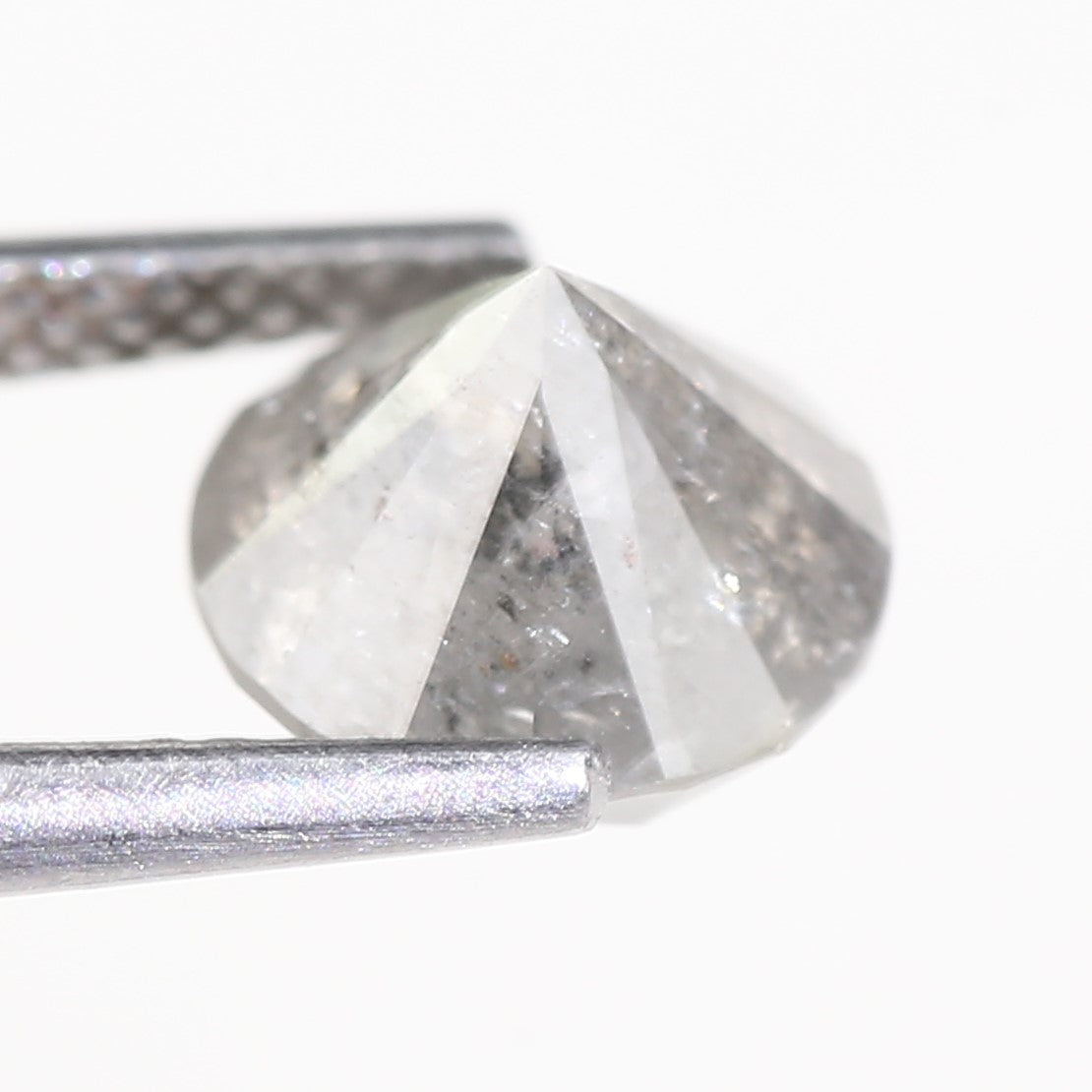 2.48 Carat Natural Salt And Pepper Round Cut Gray Diamond 7.92 MM