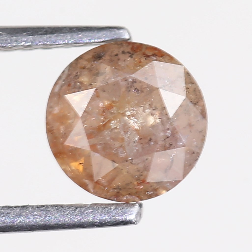 1.34 Carat Natural Salt And Pepper Round Orange Diamond For Solitaire Ring