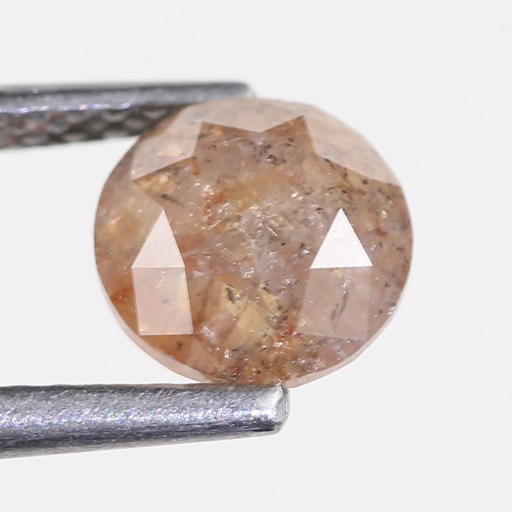 1.34 Carat Natural Salt And Pepper Round Orange Diamond For Solitaire Ring