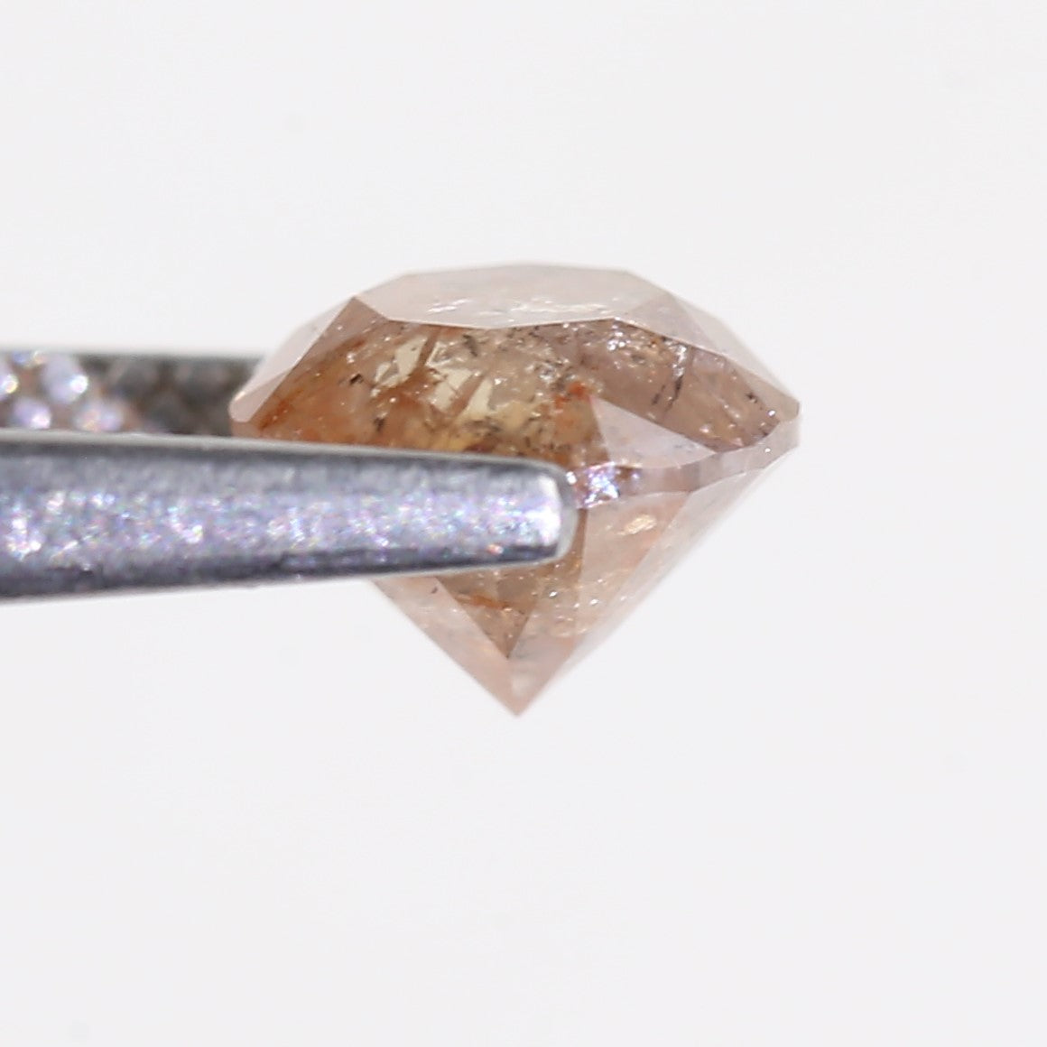 1.34 Carat Natural Salt And Pepper Round Orange Diamond For Solitaire Ring