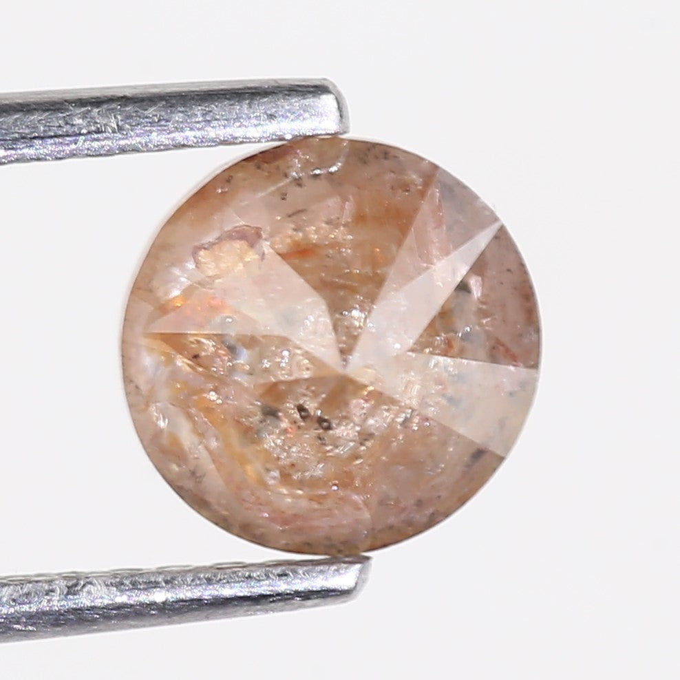 1.34 Carat Natural Salt And Pepper Round Orange Diamond For Solitaire Ring