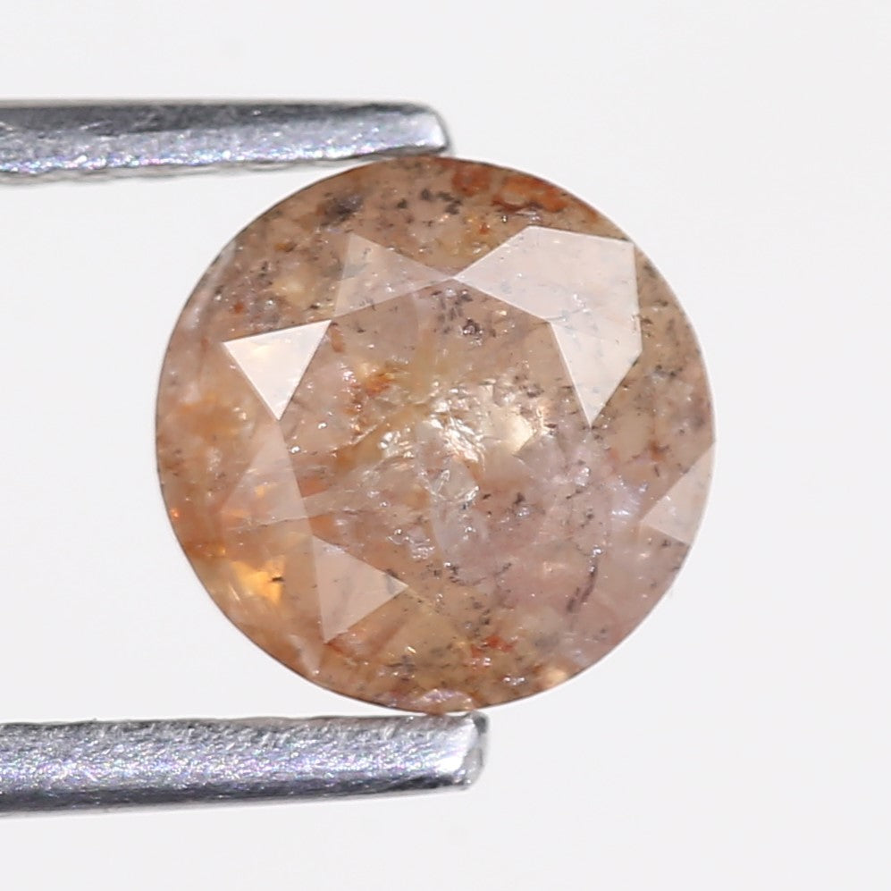 1.34 Carat Natural Salt And Pepper Round Orange Diamond For Solitaire Ring