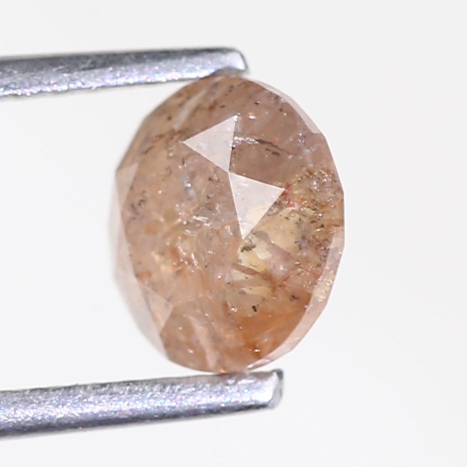 1.34 Carat Natural Salt And Pepper Round Orange Diamond For Solitaire Ring