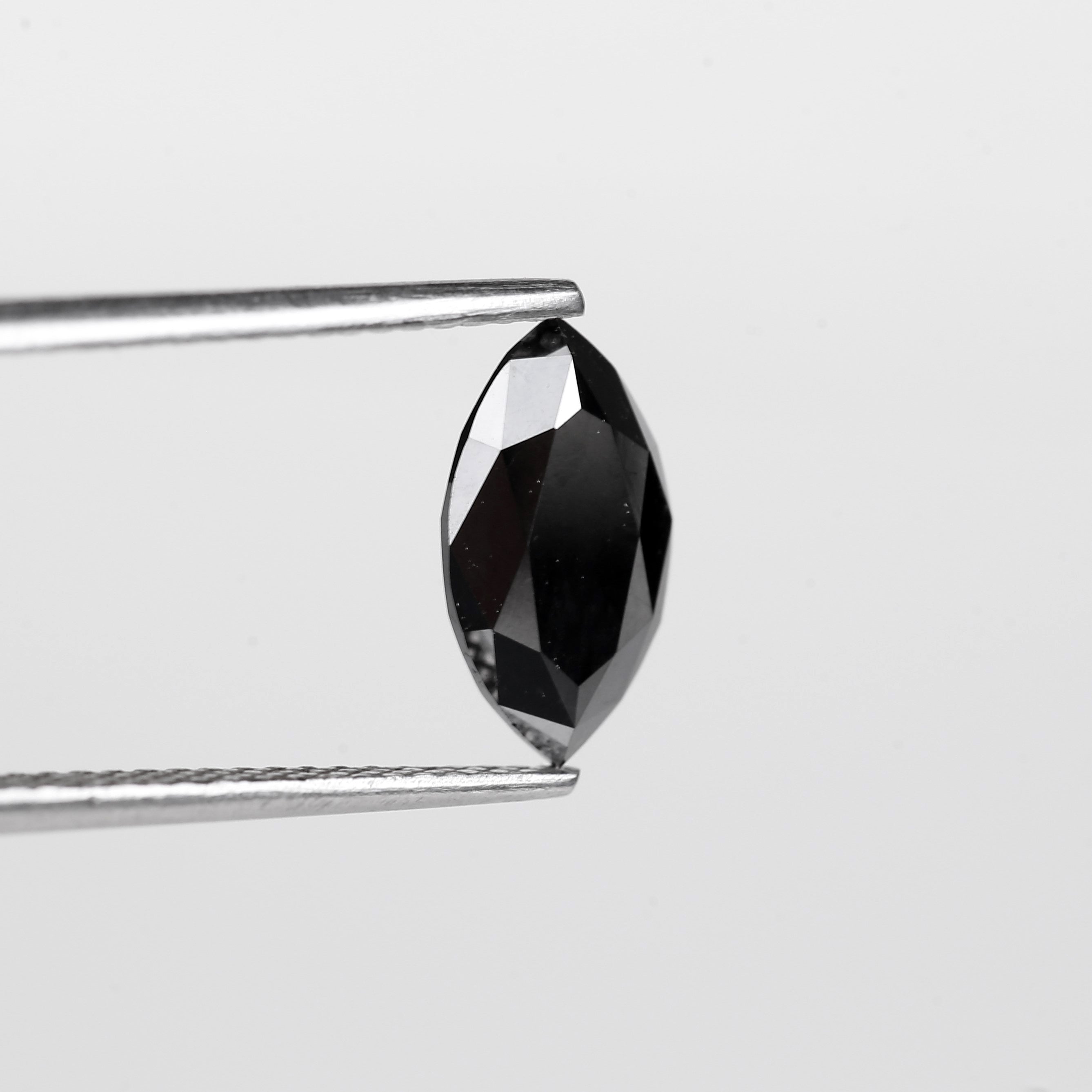 1.82 Carat Natural Marquise Brilliant Cut Black Diamond 10.89 MM