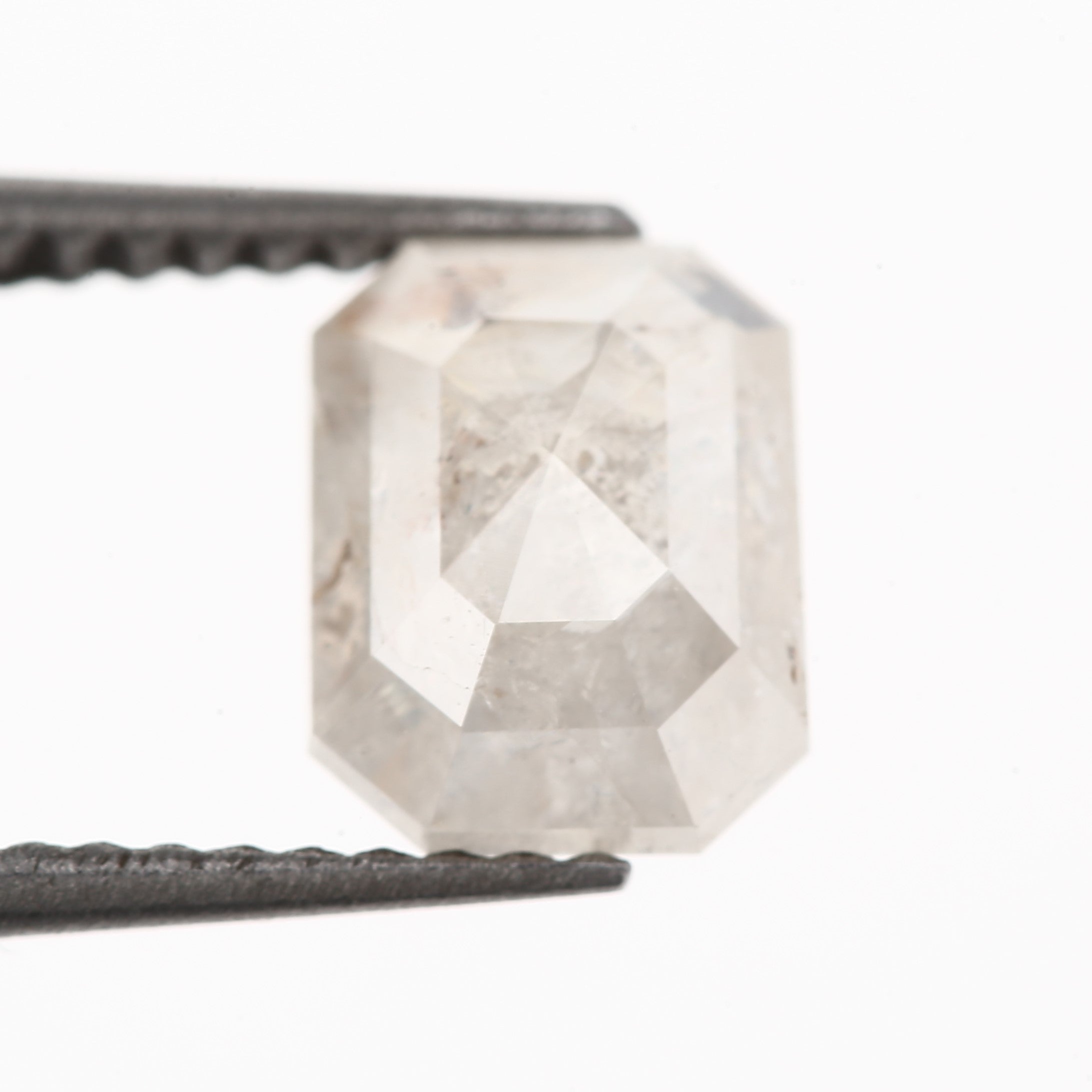 salt and pepper diamond emerald cut