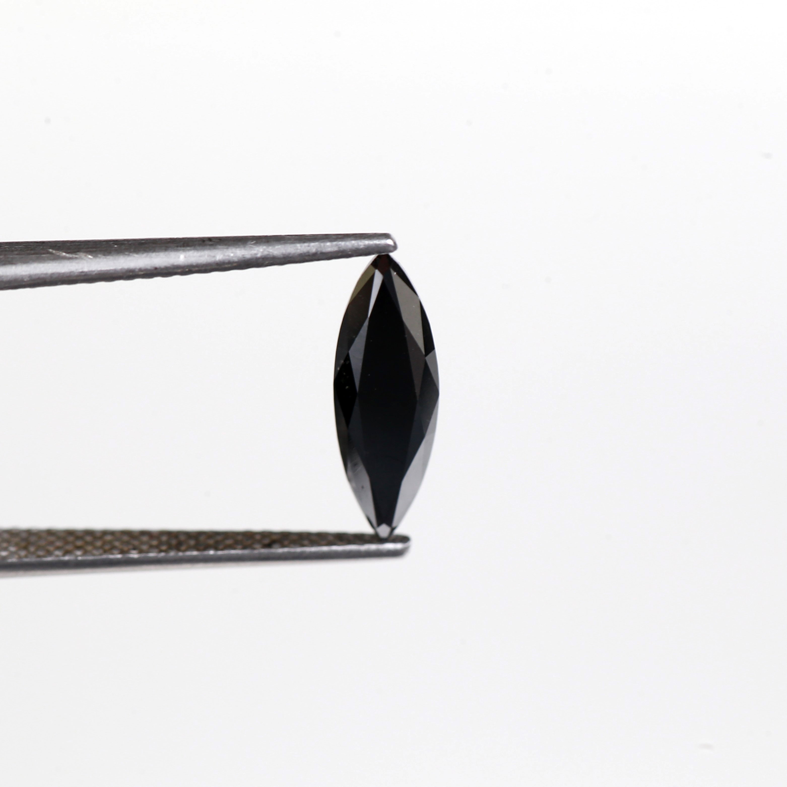 1.42 Carat Natural Marquise Elongated Black Diamond 13.70 MM