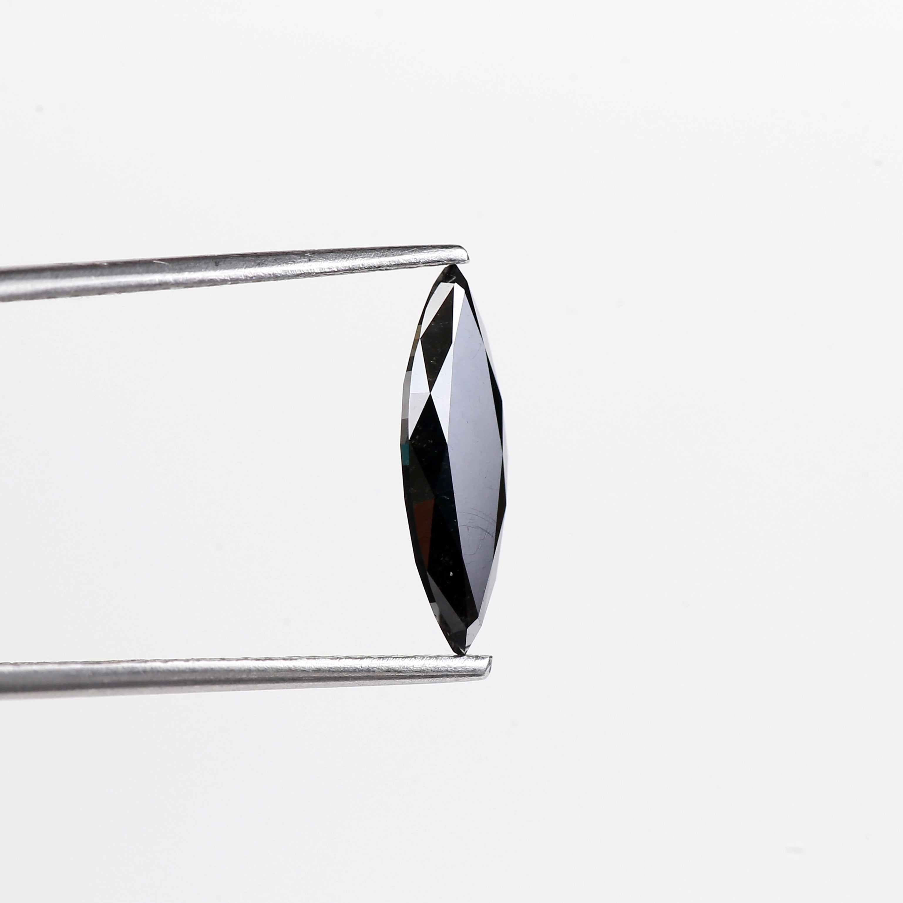1.42 Carat Natural Marquise Elongated Black Diamond 13.70 MM