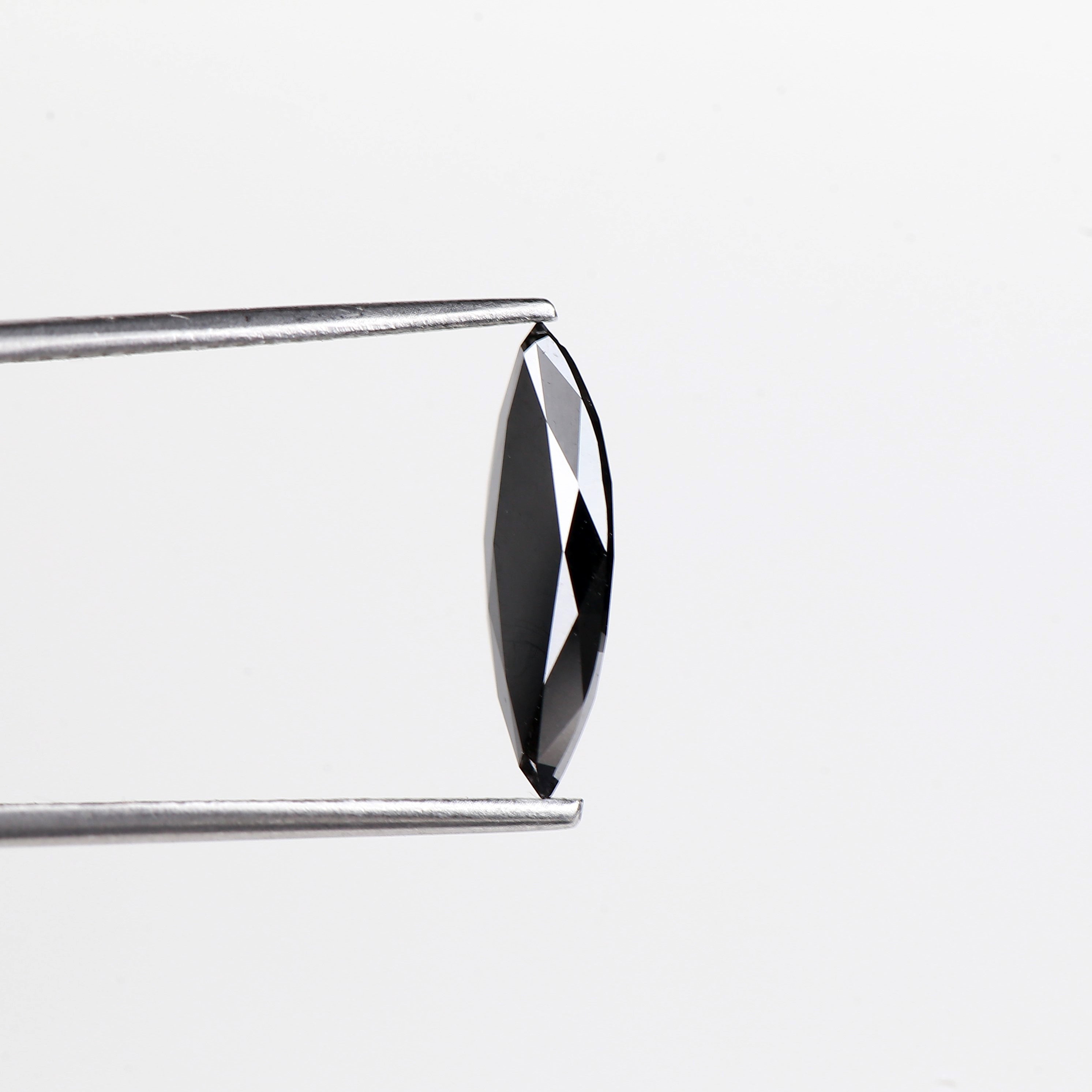 1.42 Carat Natural Marquise Elongated Black Diamond 13.70 MM