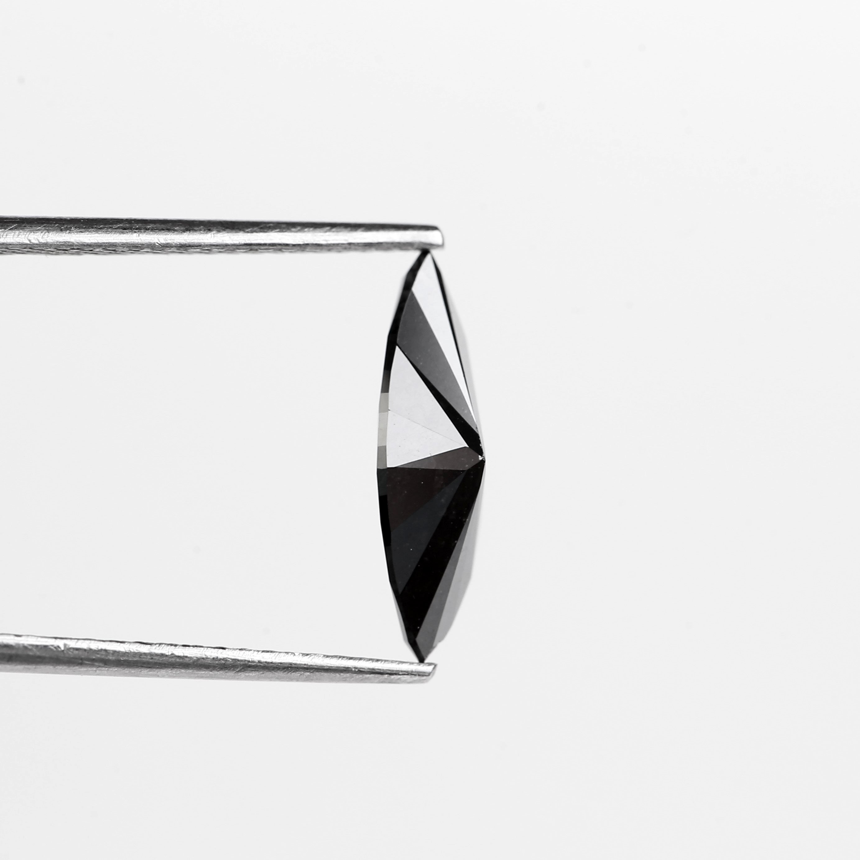 1.42 Carat Natural Marquise Elongated Black Diamond 13.70 MM