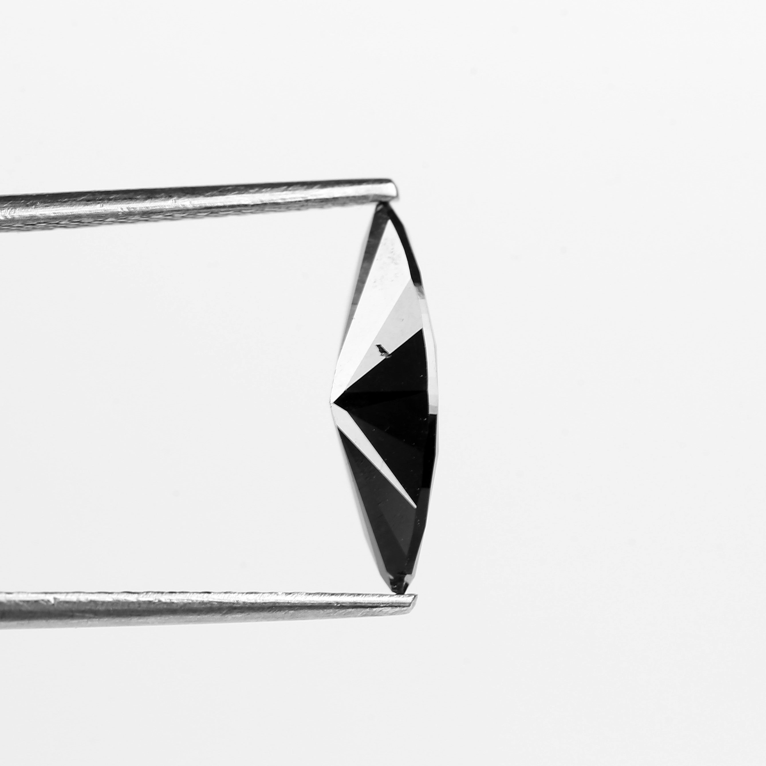 1.42 Carat Natural Marquise Elongated Black Diamond 13.70 MM