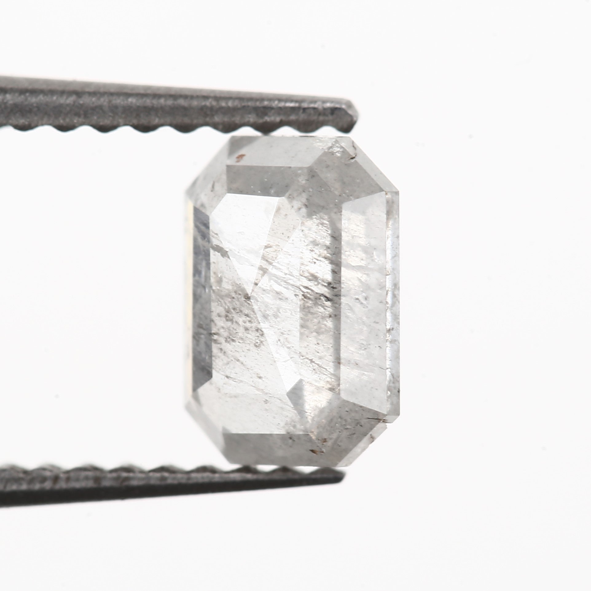 emerald salt and pepper engagement ring