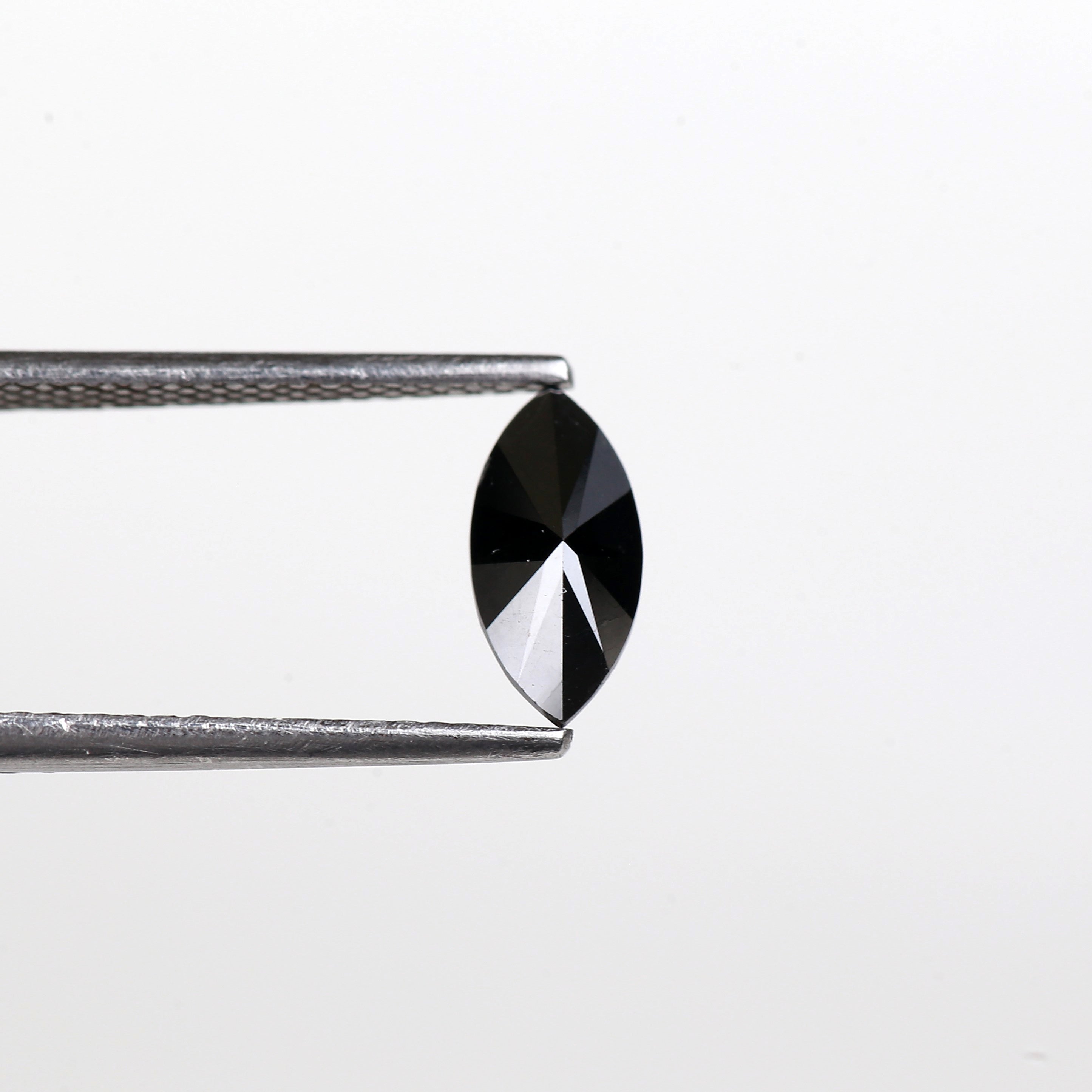 0.71 Carat Natural Marquise Cut Black Diamond For Engagement Ring