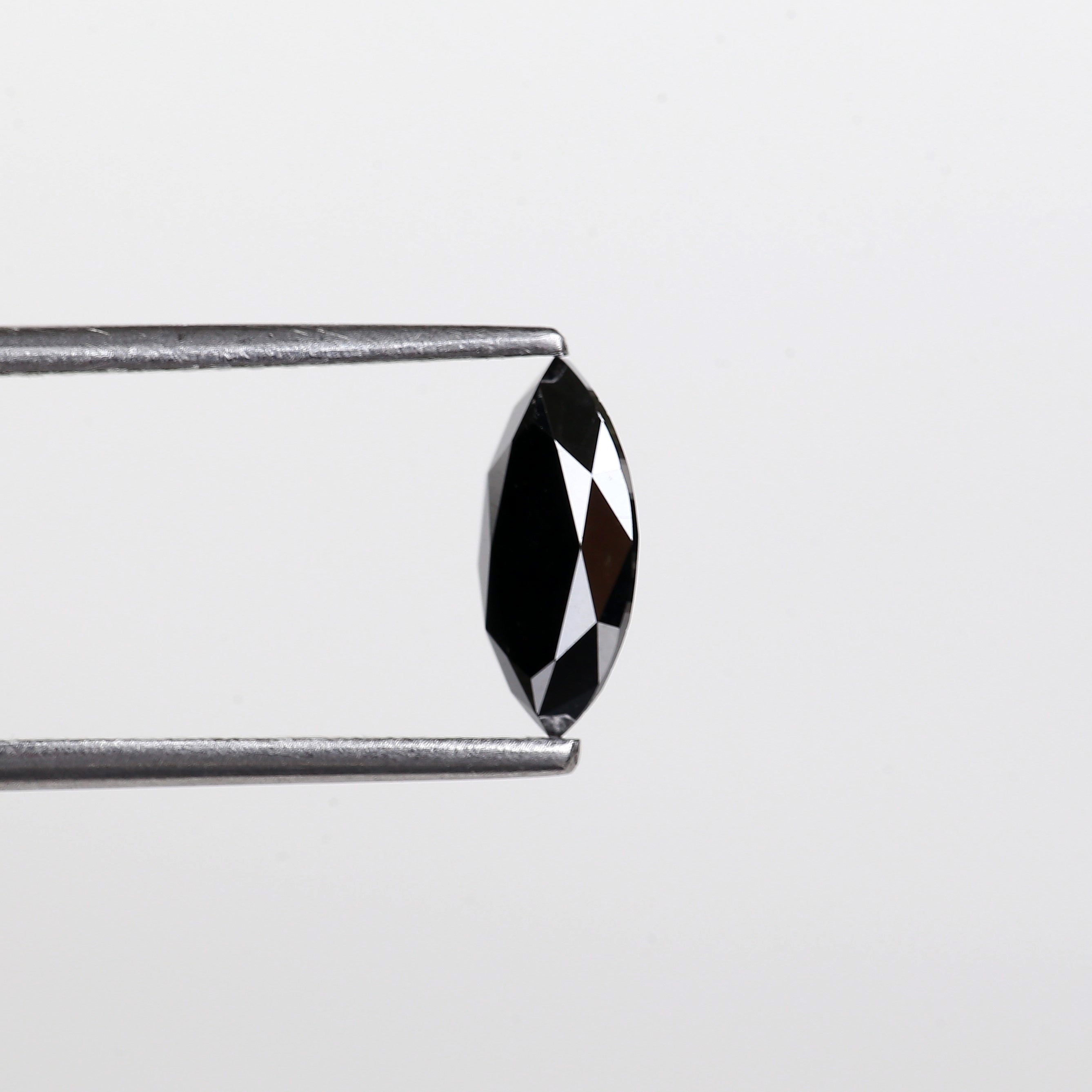 0.71 Carat Natural Marquise Cut Black Diamond For Engagement Ring