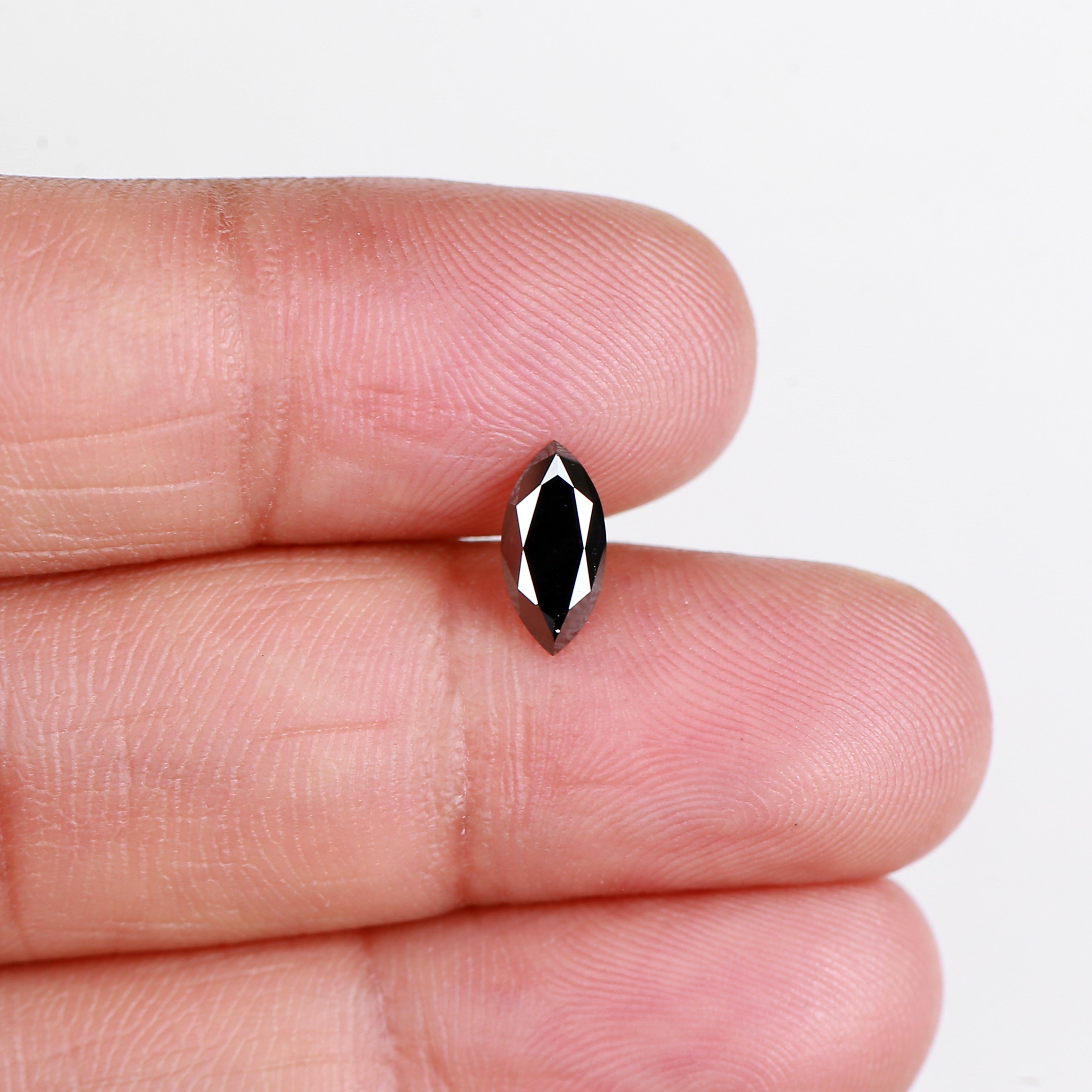 0.71 Carat Natural Marquise Cut Black Diamond For Engagement Ring