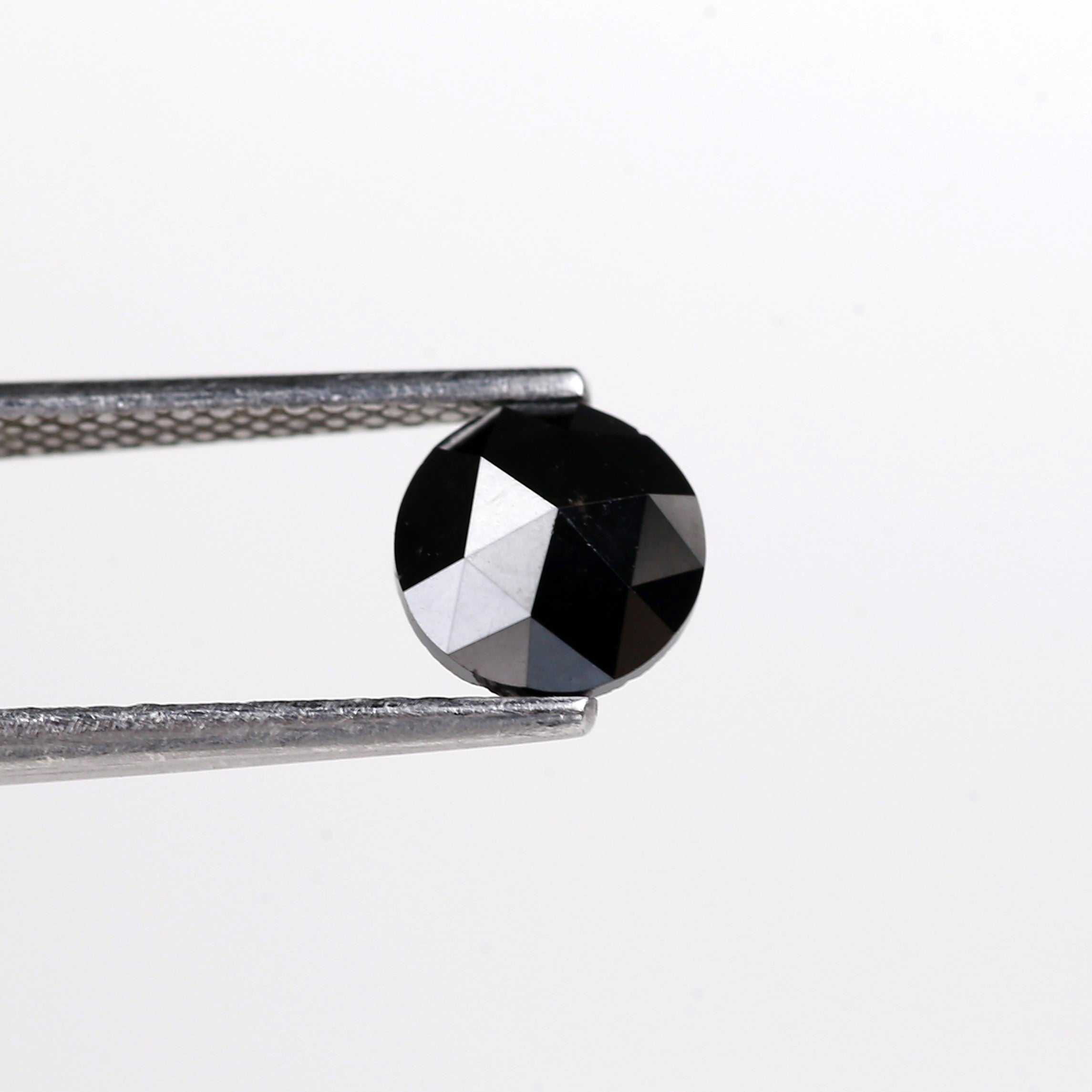0.91 Carat Natural Rose Cut Black Diamond 6.6 MM