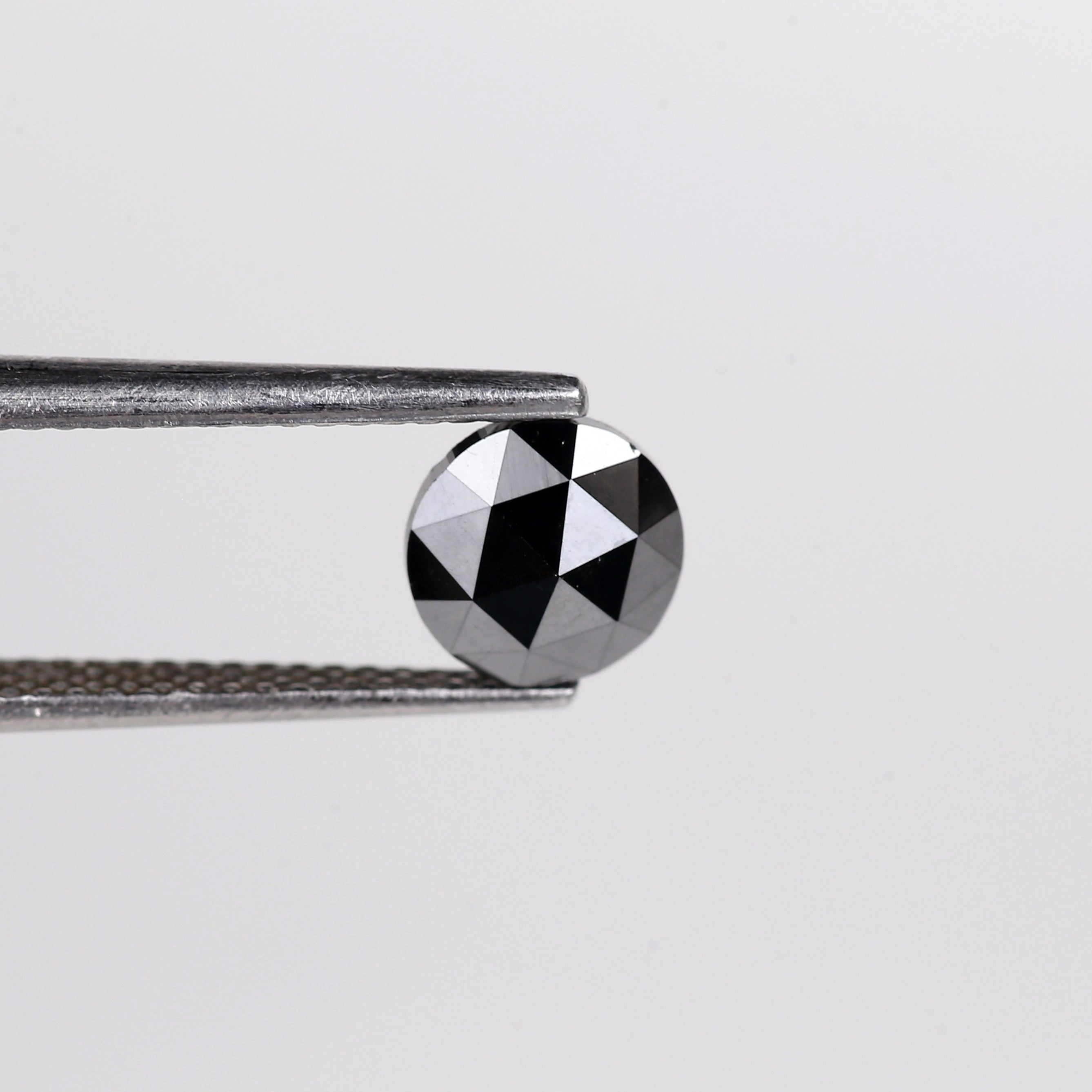 0.91 Carat Natural Rose Cut Black Diamond 6.6 MM